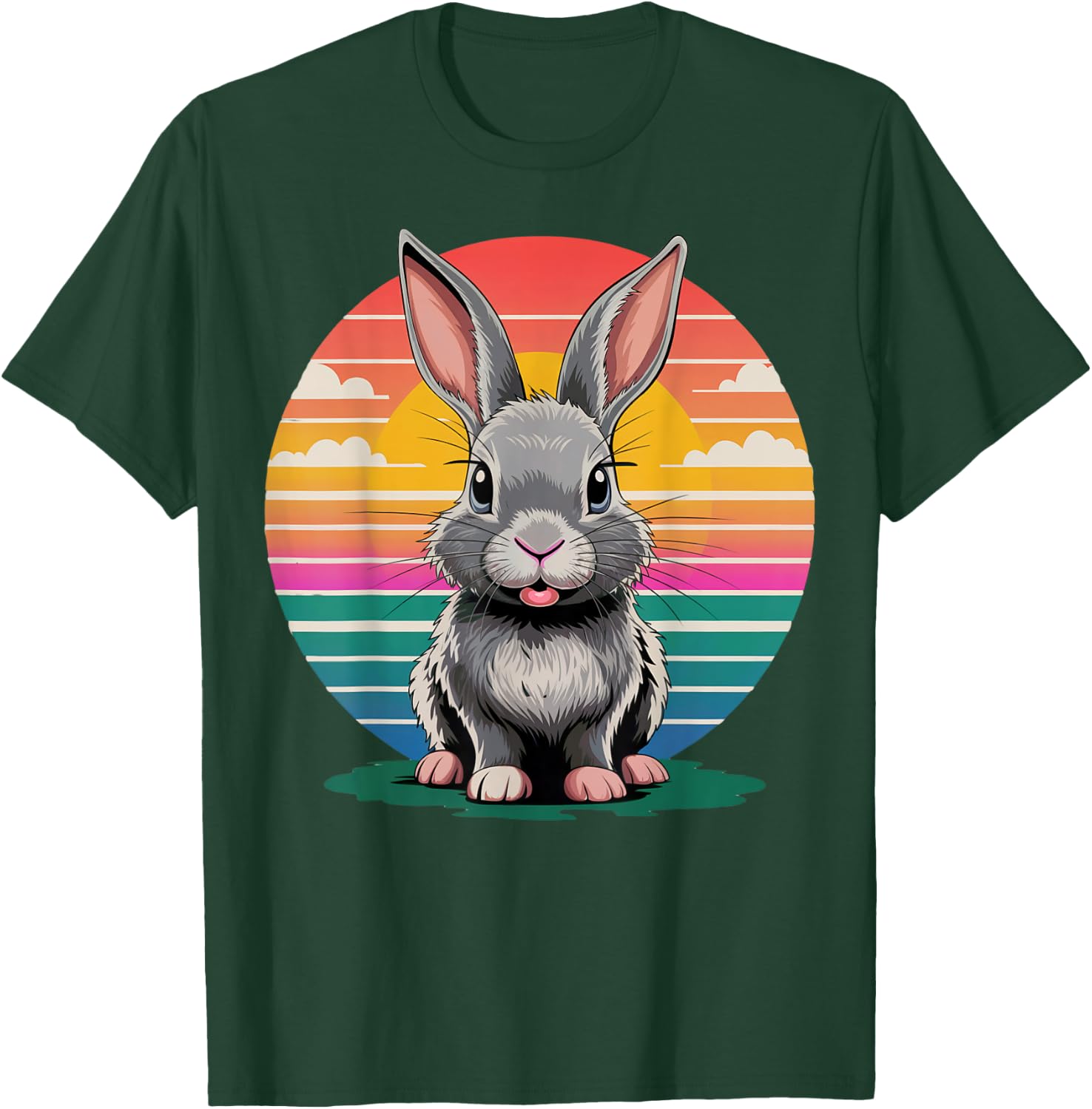 Retro Bunny Rabbit Vintage Nature Lover Gifts Women T-Shirt - T-Shirt | Forest
