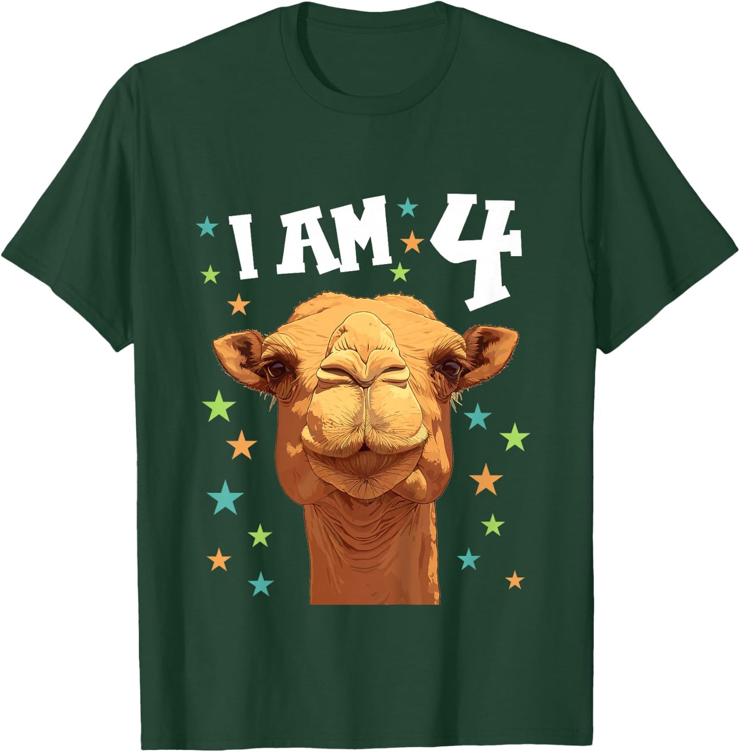 Kids 4 Years old 4 birthday Camels Boy Girl Camel T-Shirt - T-Shirt | Forest