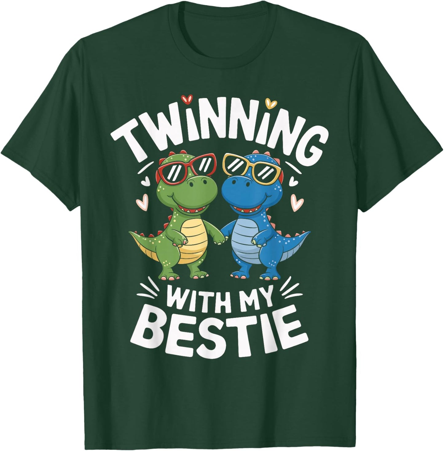 Twinning with My Bestie Cute Dinosaur Friends T-Shirt - T-Shirt | Forest