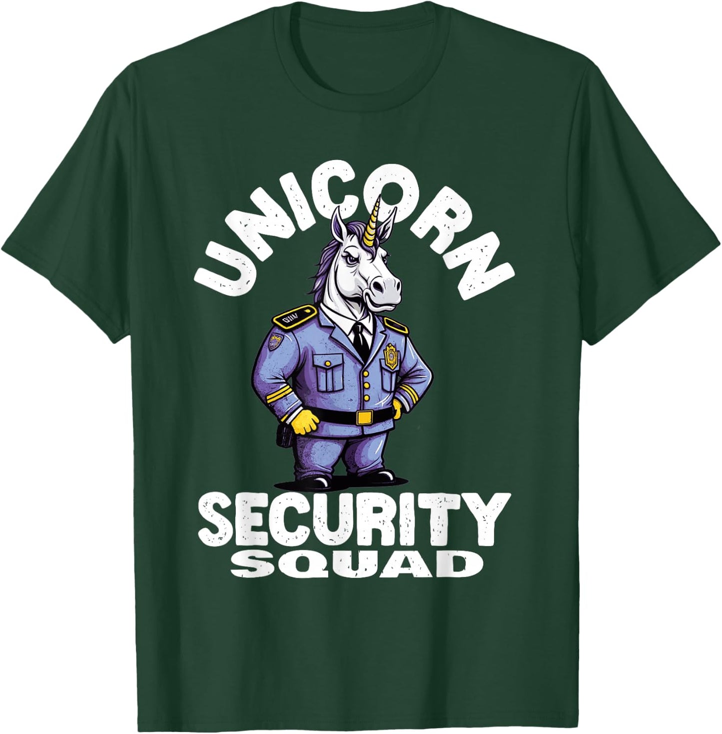 Men and Boys Unicorn Security Squad Protecting the Magic T-Shirt - T-Shirt | Forest