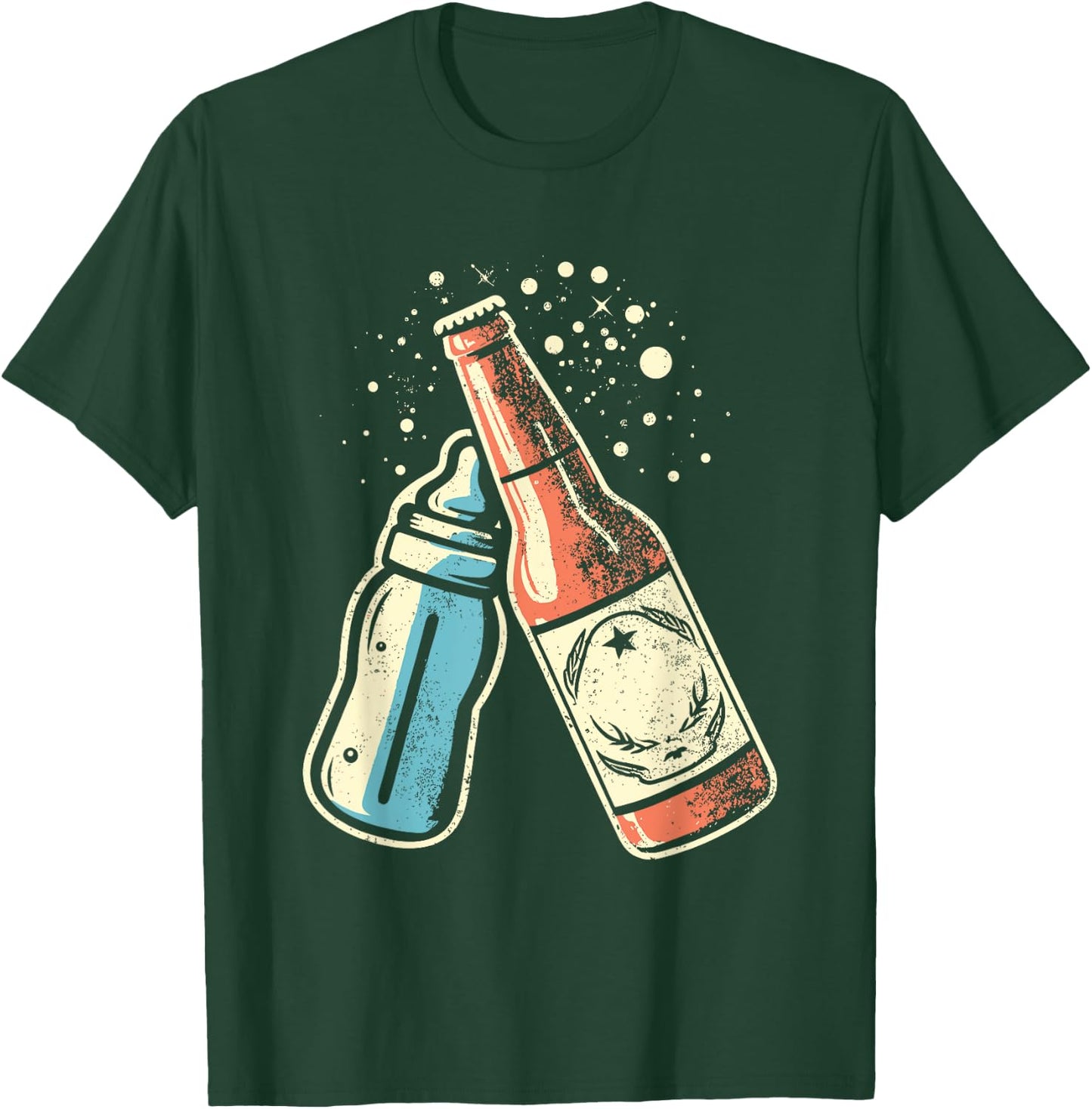 Beer Baby Bottle Toast - Cheers First Time Father To Be T-Shirt - T-Shirt | Forest