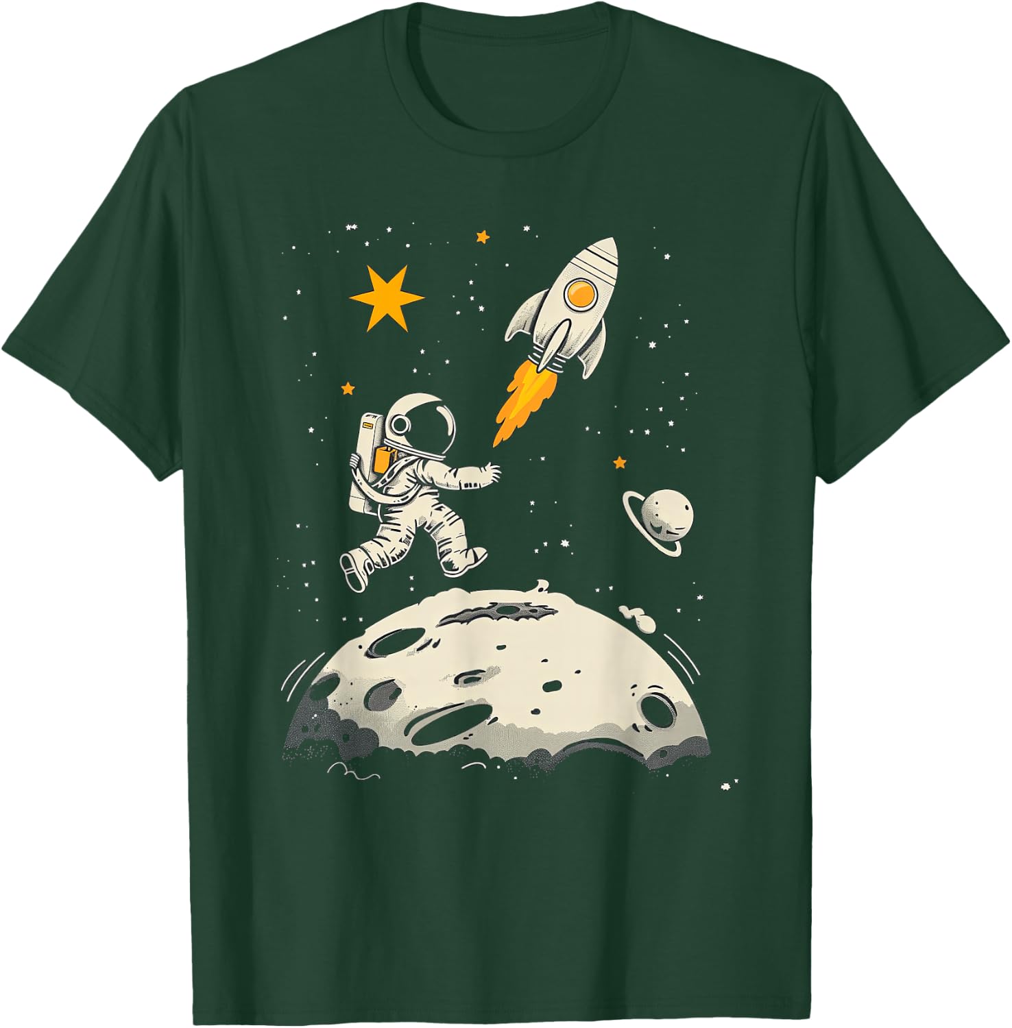 Weltraum Rakete und Astronaut Raumschiff Kinder T-Shirt - T-Shirt | Forest
