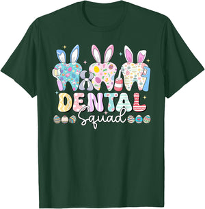 Women Dental Squad Easter Spring Bunny Tooth Dental Crew T-Shirt - T-Shirt | Forest