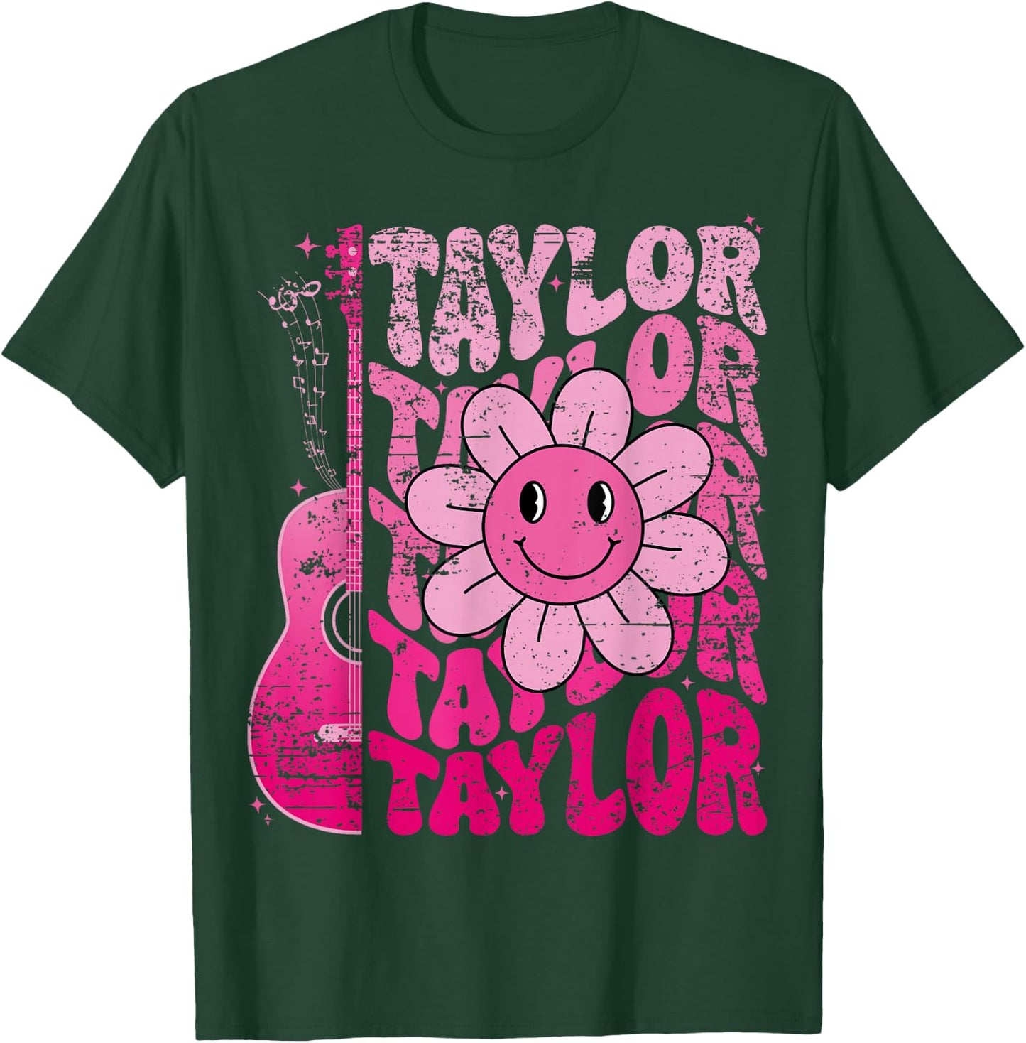 Taylor First Name I Love Taylor Girl Groovy 80's Vintage T-Shirt - T-Shirt | Forest