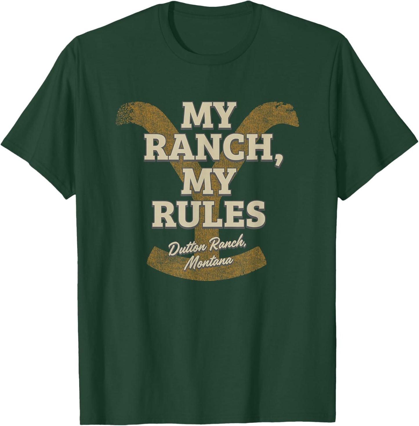 Yellowstone My Ranch My Rules Dutton Ranch Big Chest Logo , black T-Shirt - T-Shirt | Forest