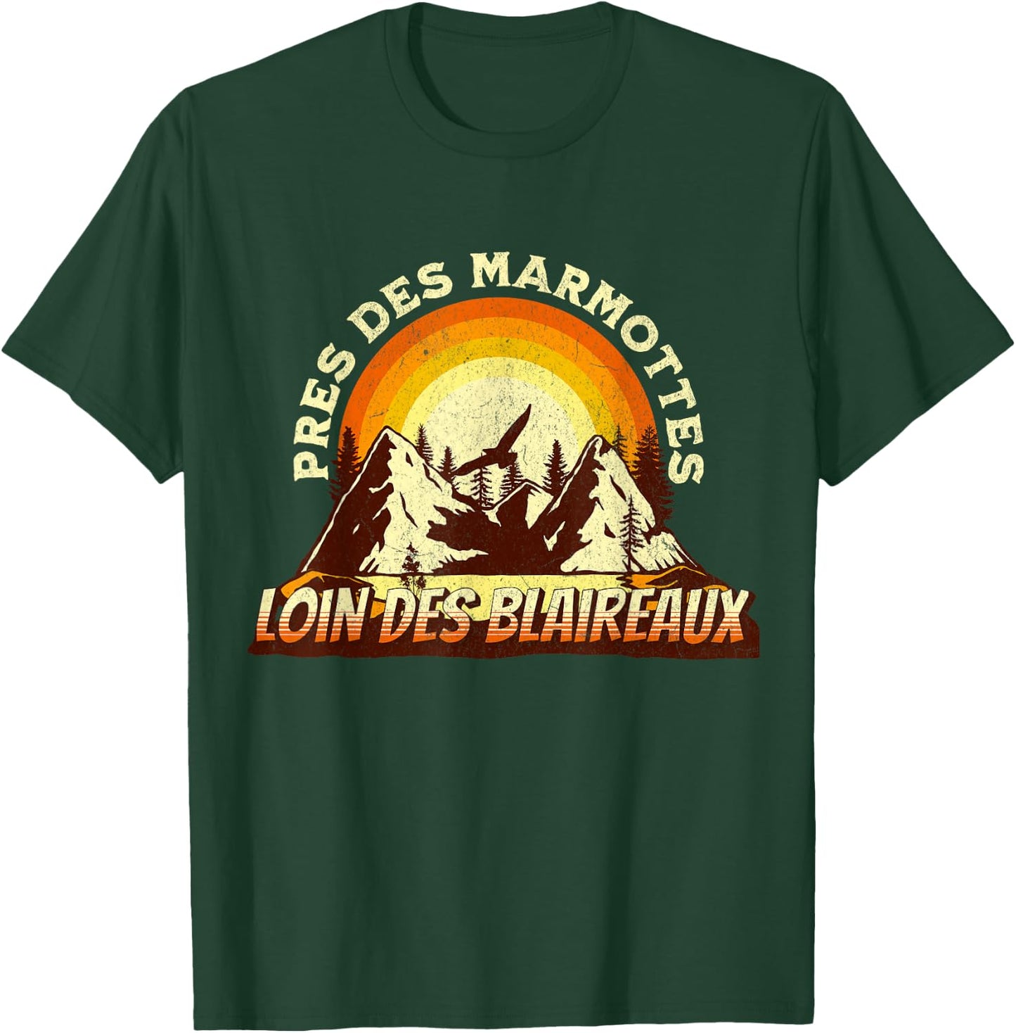 Near Marmots Away Badger Quote Forest Mountain , Black, S T-Shirt - T-Shirt | Forest