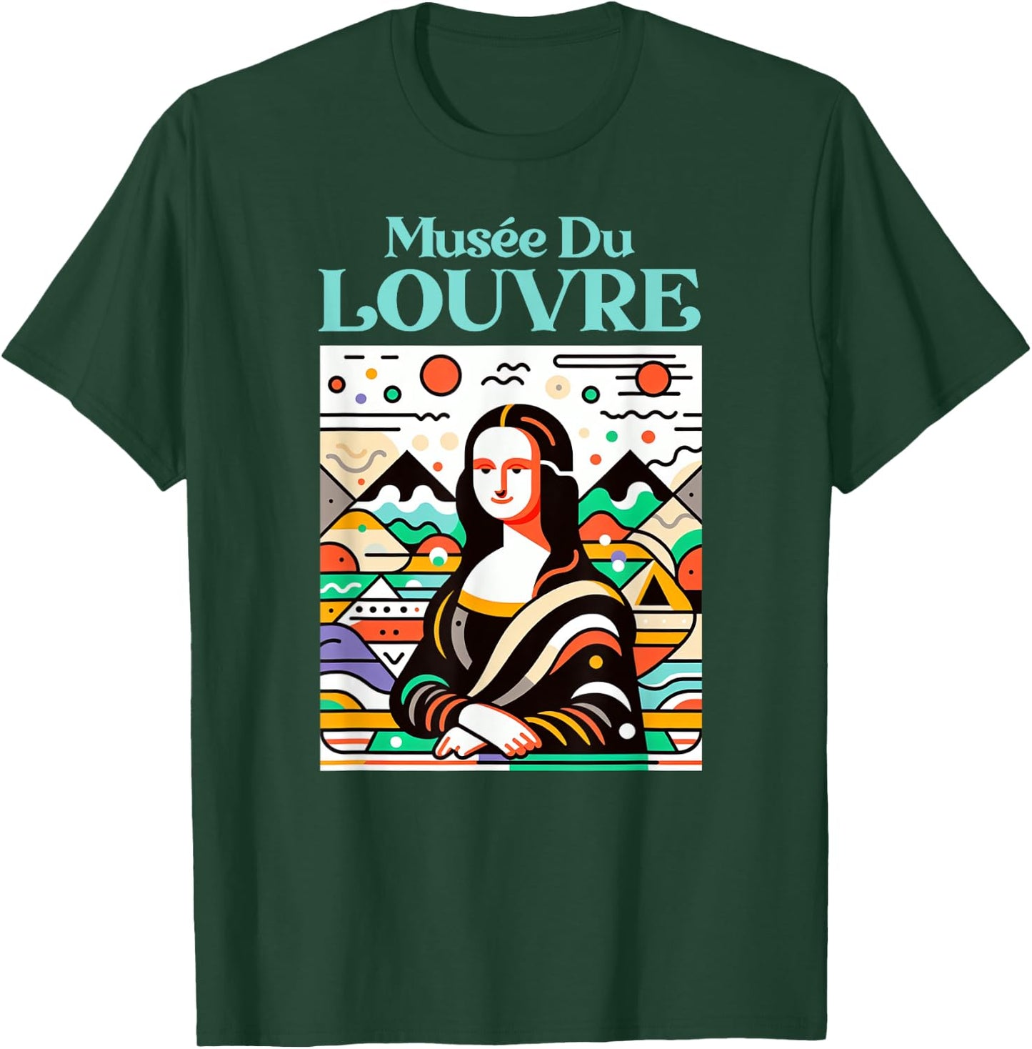 Louvre Museum Art Deco Mona Lisa , Black, S T-Shirt - T-Shirt | Forest