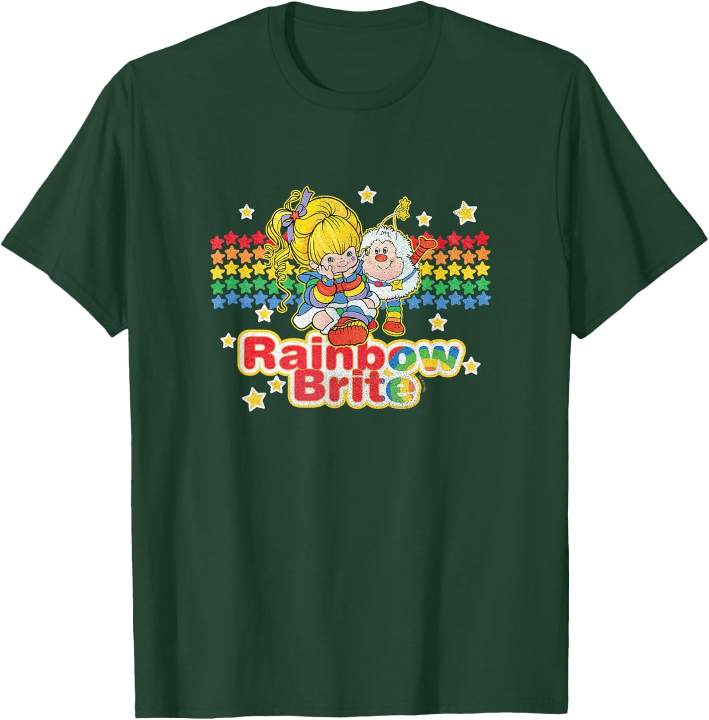 Rainbow Brite & Sprite Vintage Star Stripes Distressed Logo , blue T-Shirt - T-Shirt | Forest