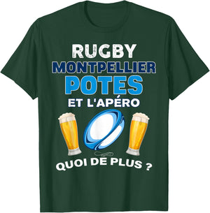 Rugby Montpellier Potes Aperitif MHR Beer Friendship Supporter T-Shirt - T-Shirt | Forest