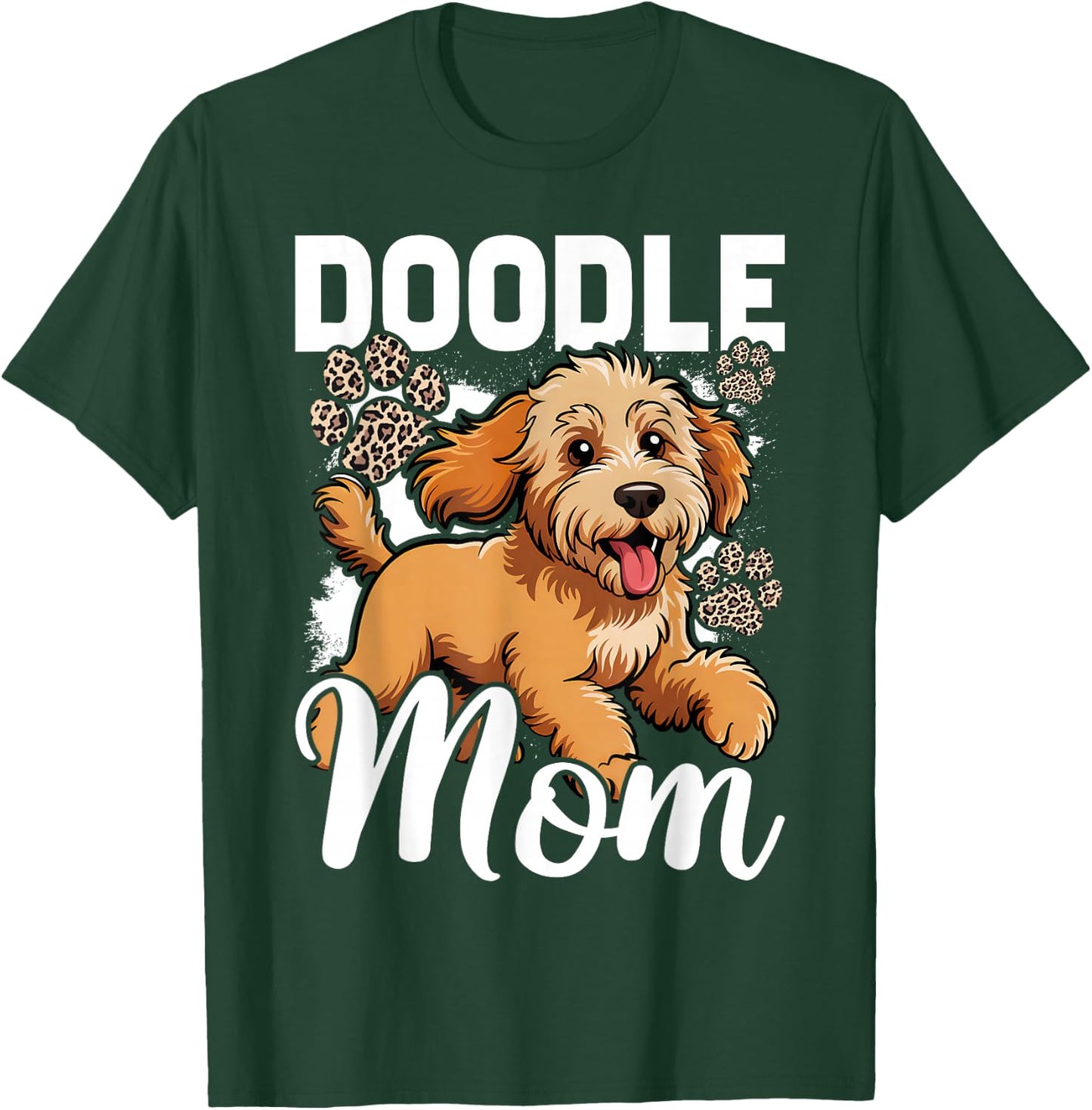 Vintage Doodle Mom Bleached Leopard Golden Doodle Mom T-Shirt - T-Shirt | Forest