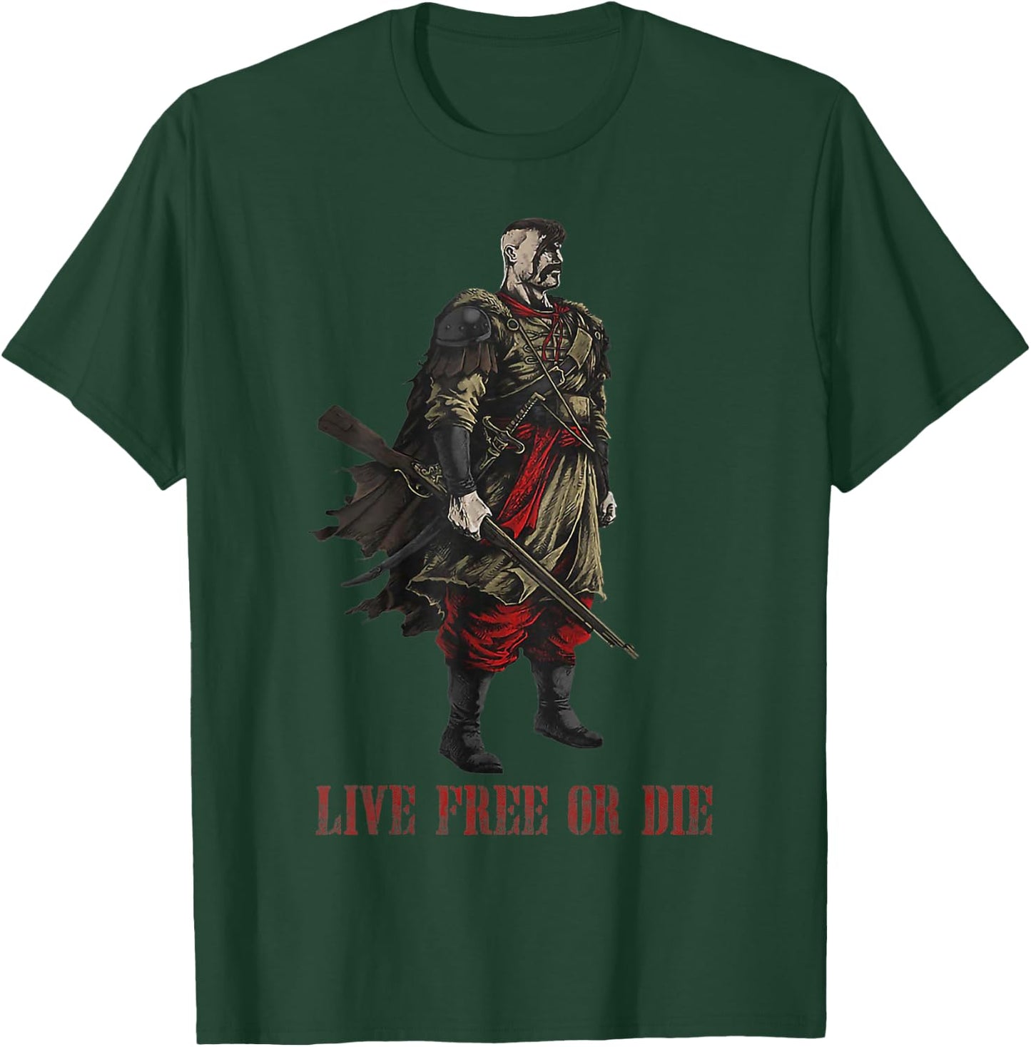 Live Free or Die_cossack Warrior T-Shirt - T-Shirt | Forest