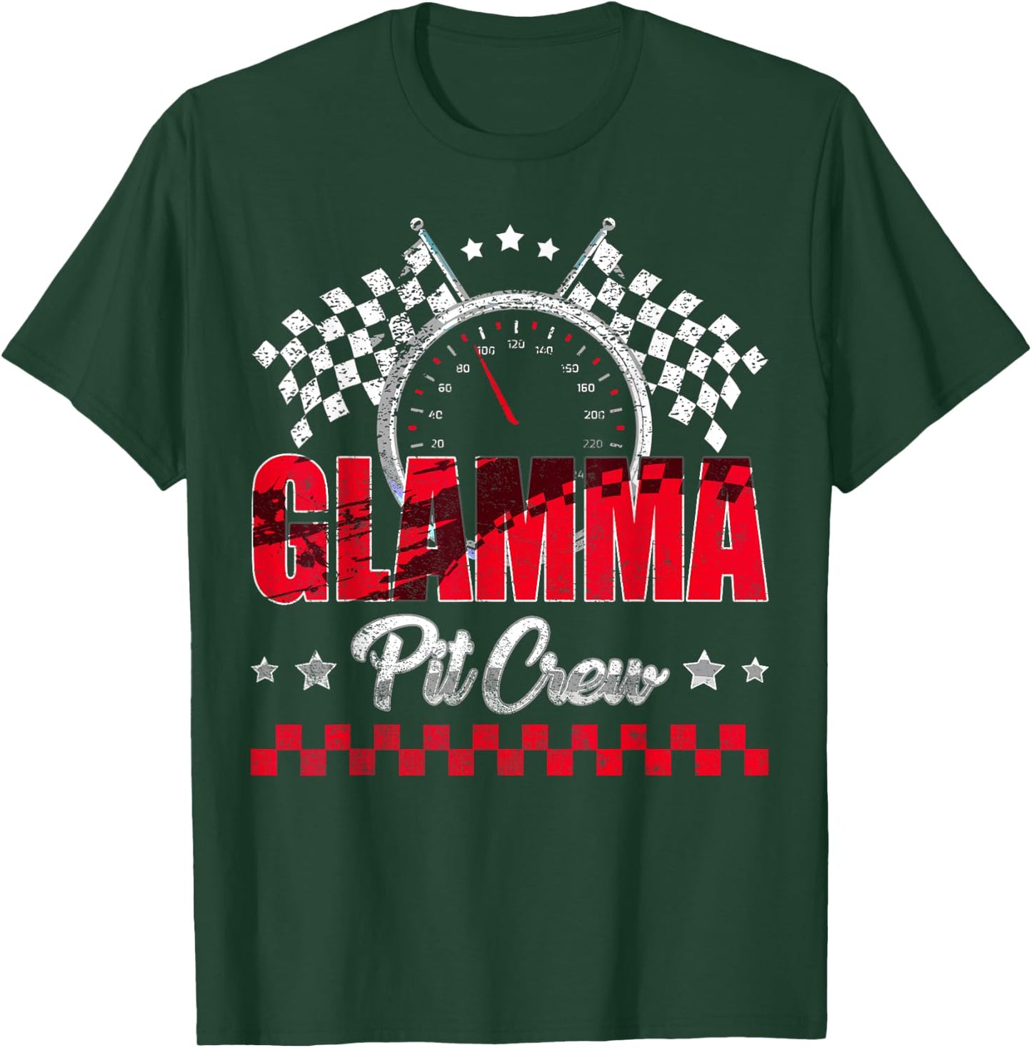 Race Car Birthday Party Racing Family Glamma Pit Crew T-Shirt - T-Shirt | Forest