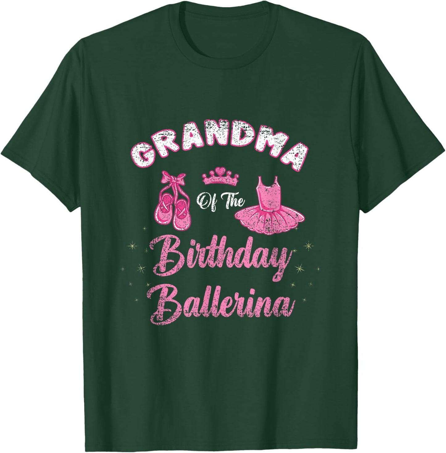 Grandma Of The Birthday Ballerina Vintage T-Shirt - T-Shirt | Forest