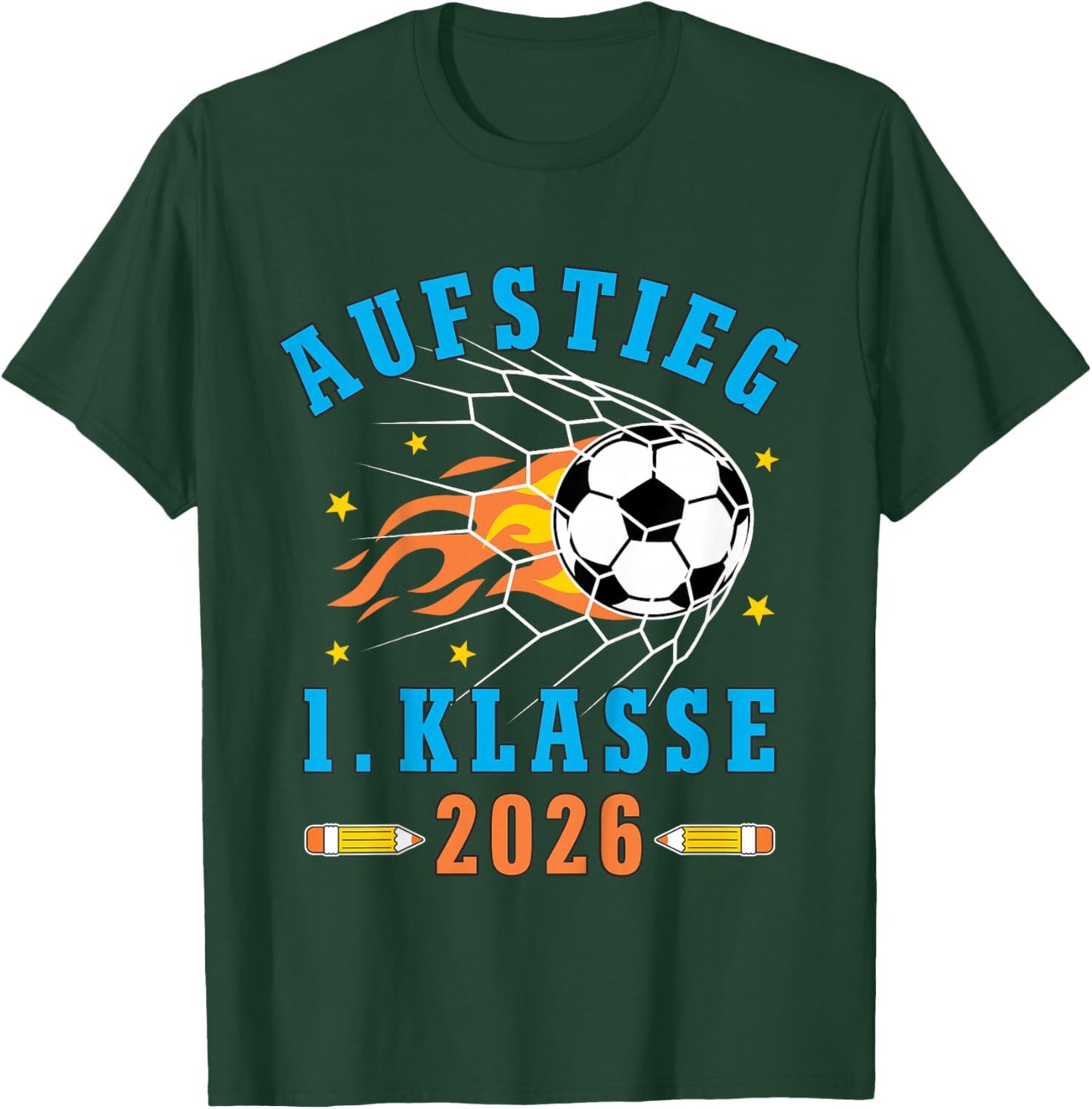 Kinder Schulkind 2026 Einschulung Erste Klasse Fußball Jungen T-Shirt - T-Shirt | Forest