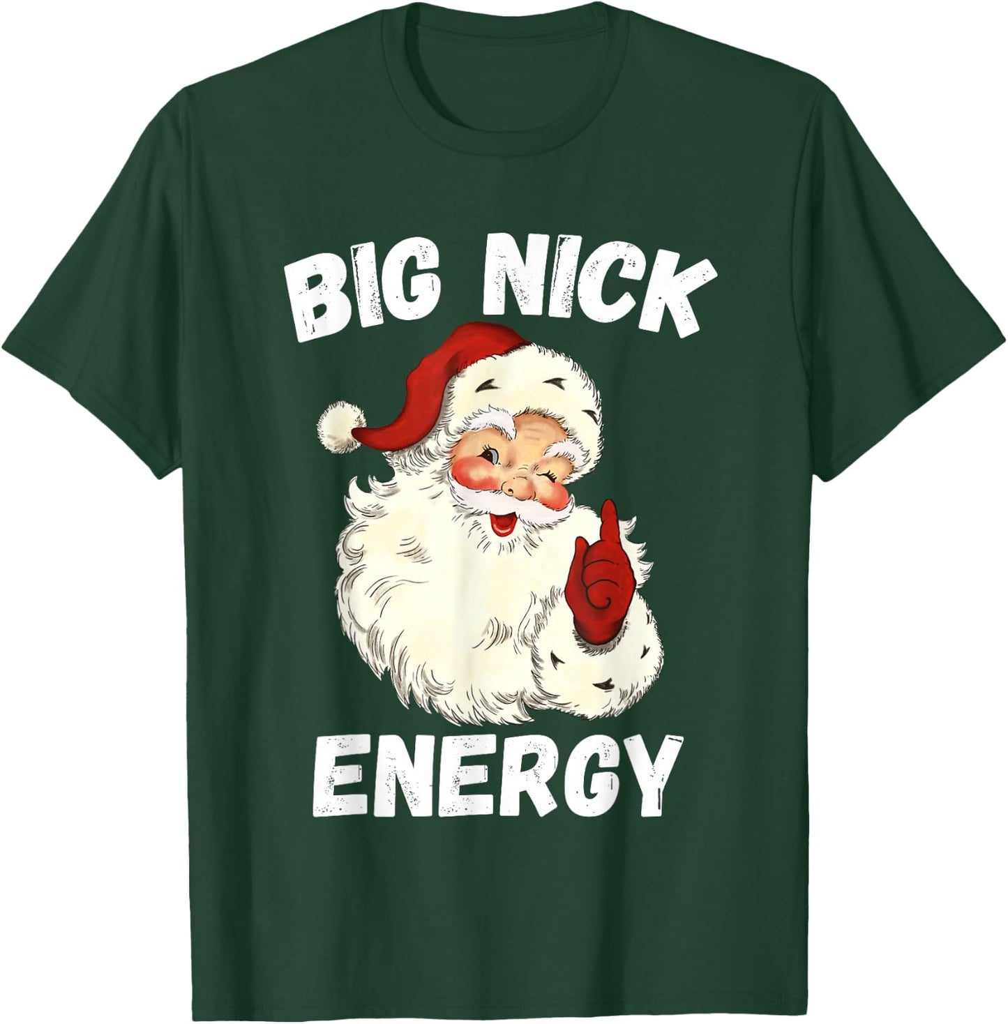 Big Nick Energy Santa Groovy Retro Vintage T-Shirt - T-Shirt | Forest