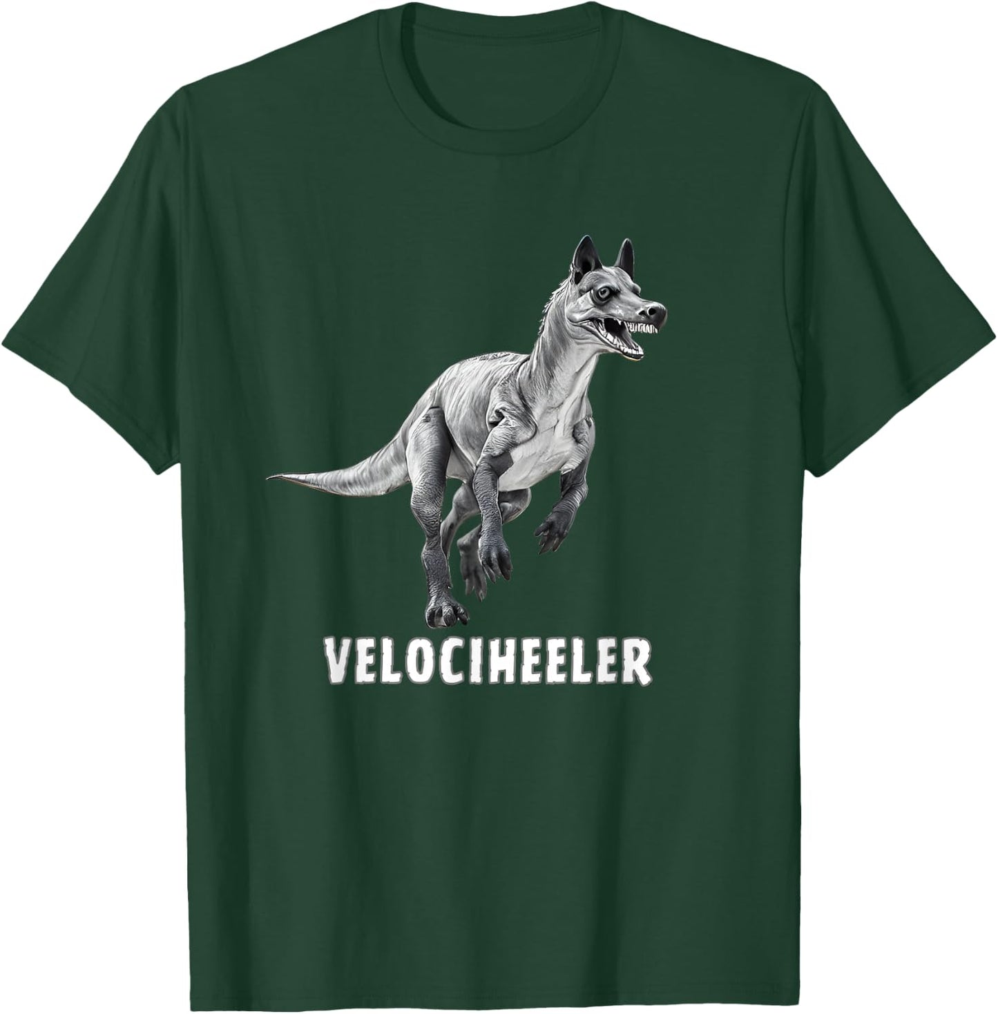 Velociraptor Australian cattle dog, red blue heeler dinosaur T-Shirt - T-Shirt | Forest