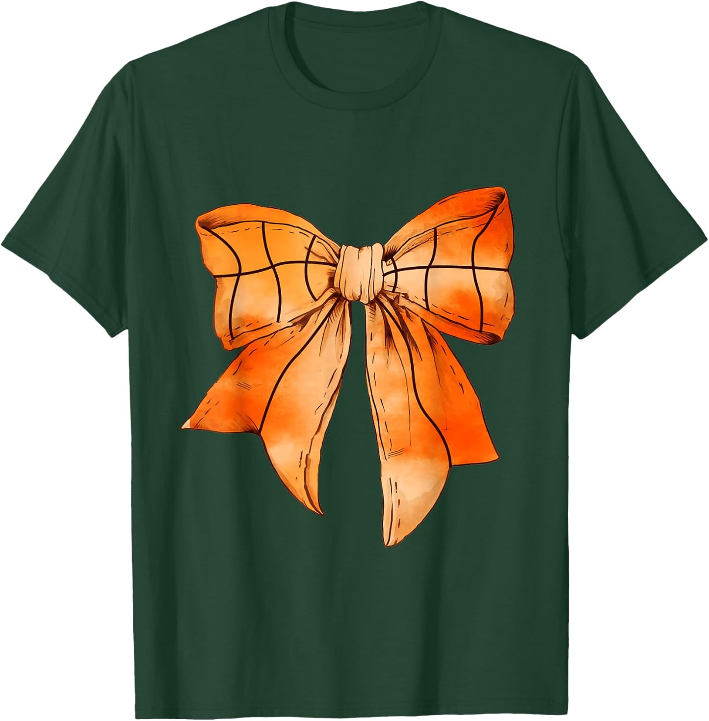 Basketball Mom Coquette Bow For Gameday T-Shirt - T-Shirt | Forest