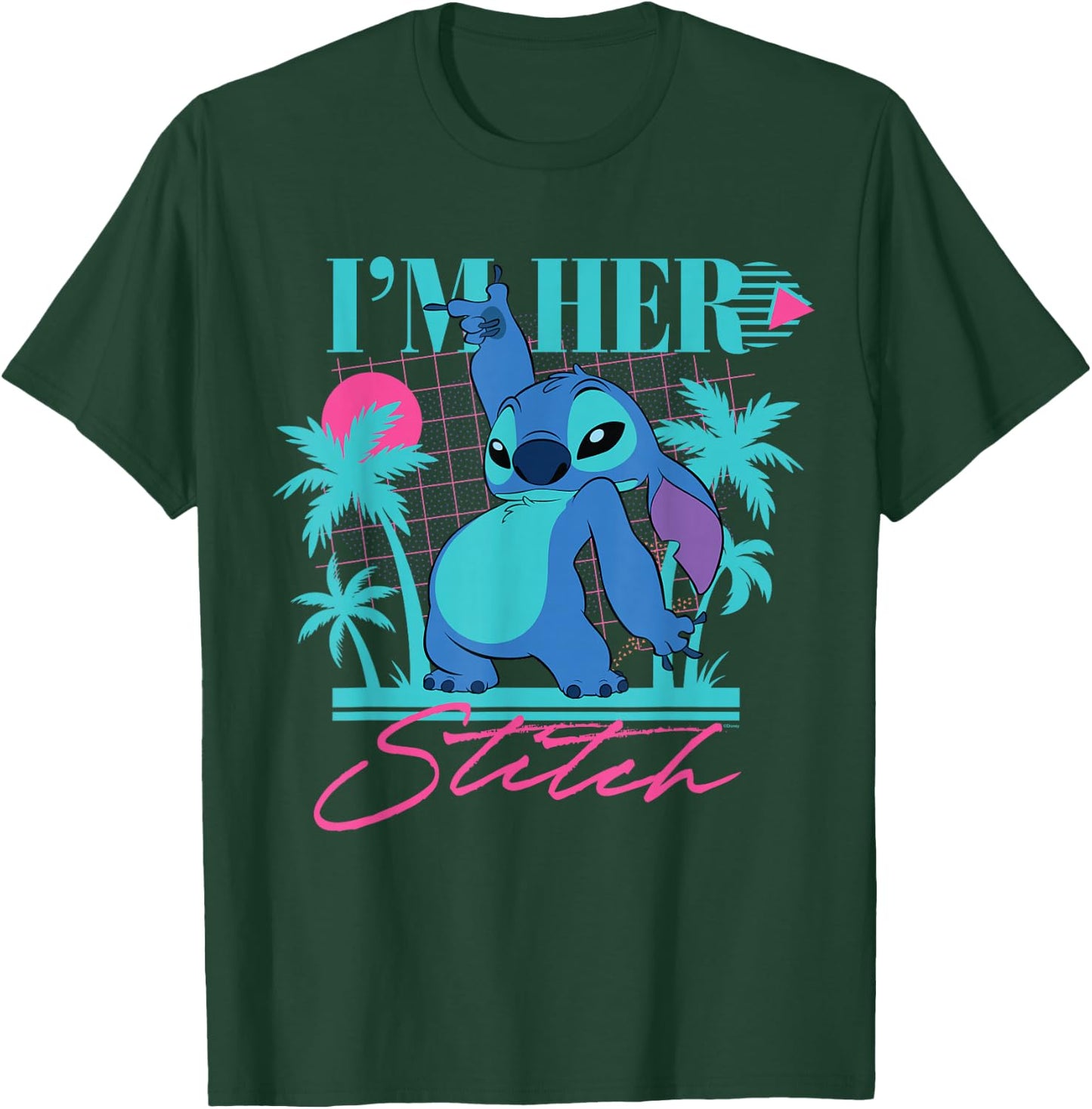 Disney Stitch Retro '90s Couples Matching I'm Her Stitch , Black, S T-Shirt - T-Shirt | Forest