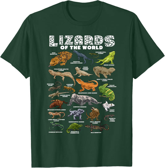 Lizard Shirt Lizards Animal of the World Reptile Herpetology T-Shirt - T-Shirt | Forest