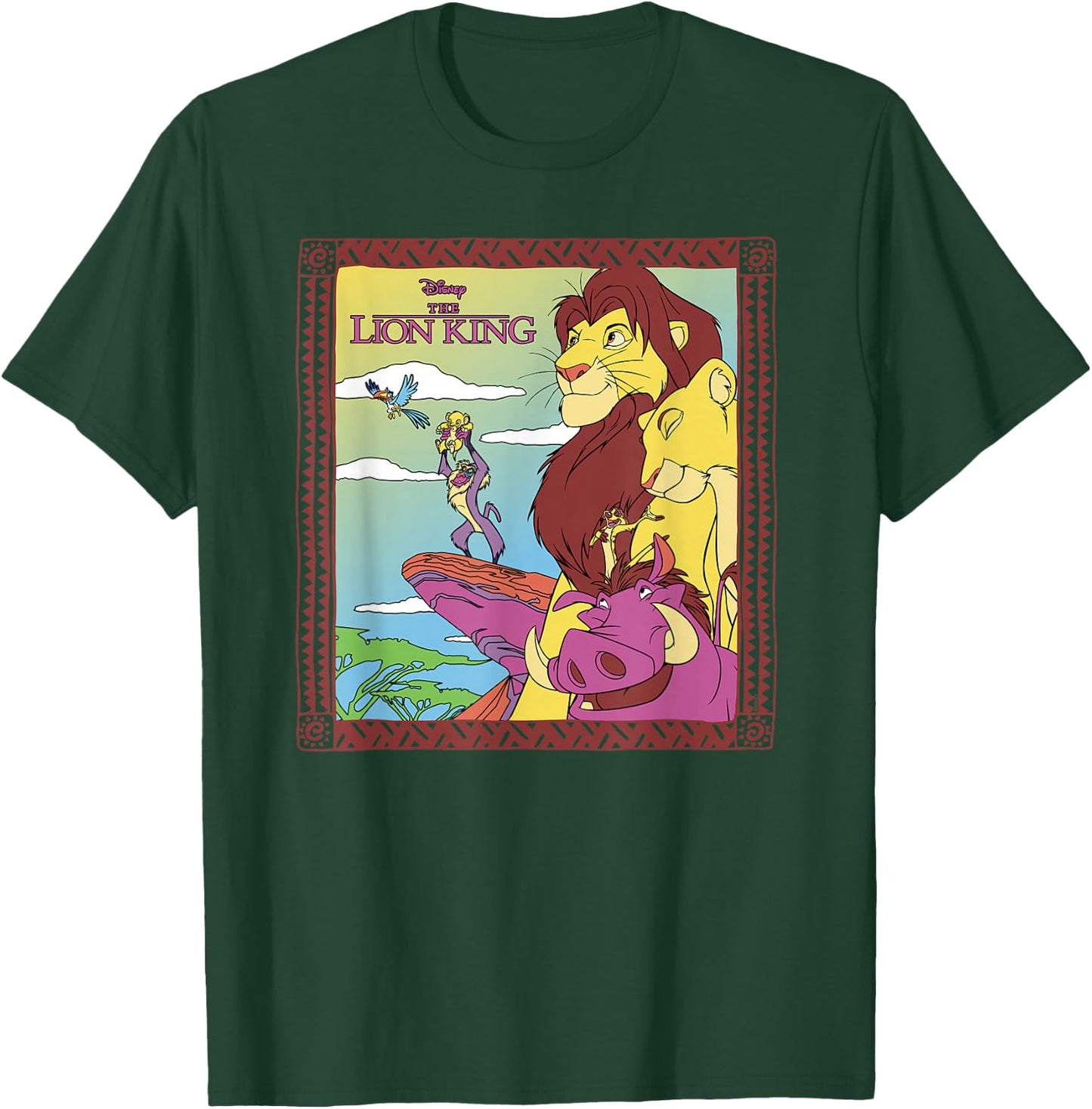 Disney The Lion King 30th Anniversary Family Retro Colours T-Shirt - T-Shirt | Forest