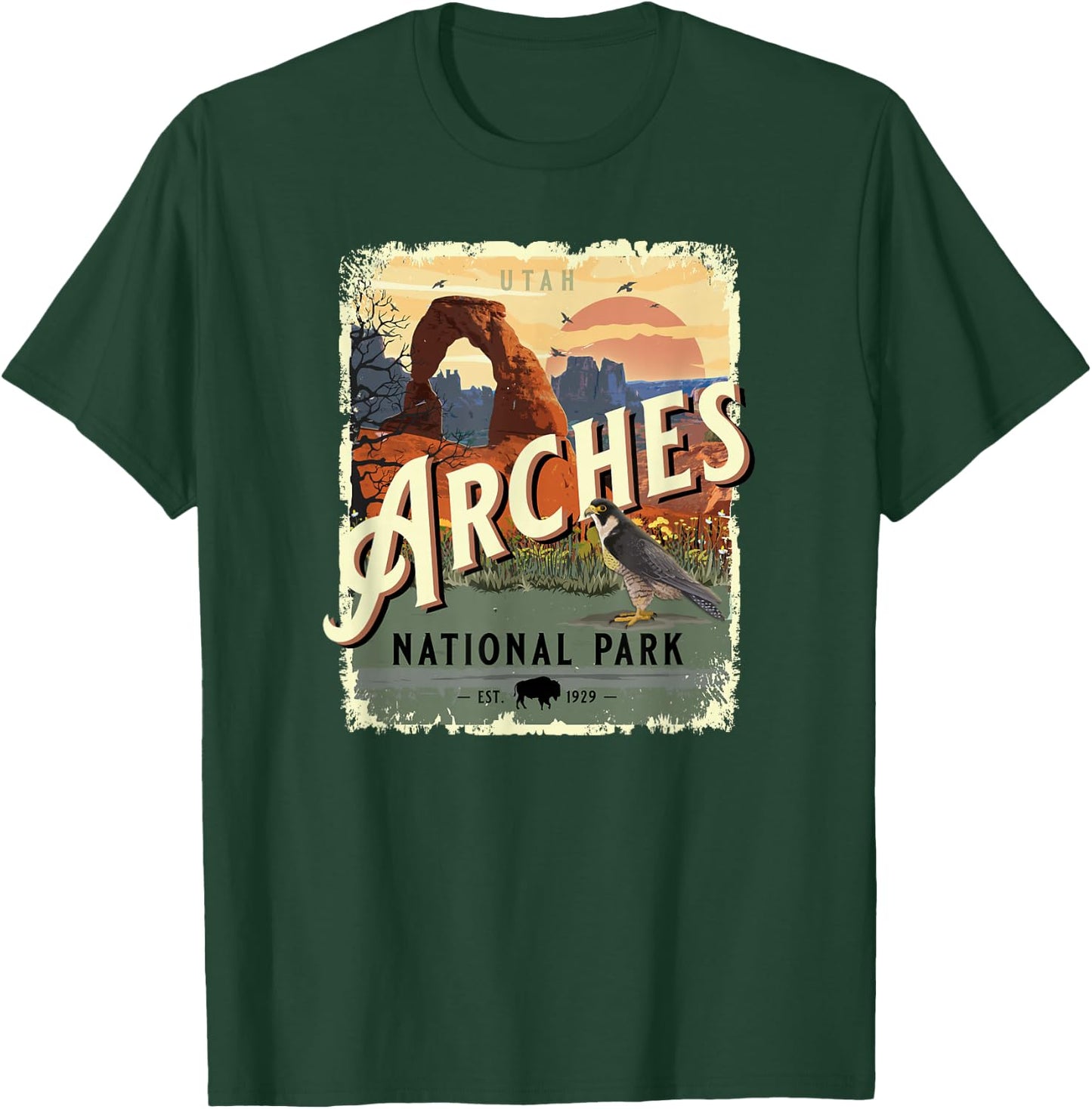 Arches National Park Moab Utah Vintage Travel Souvenir T-Shirt - T-Shirt | Forest