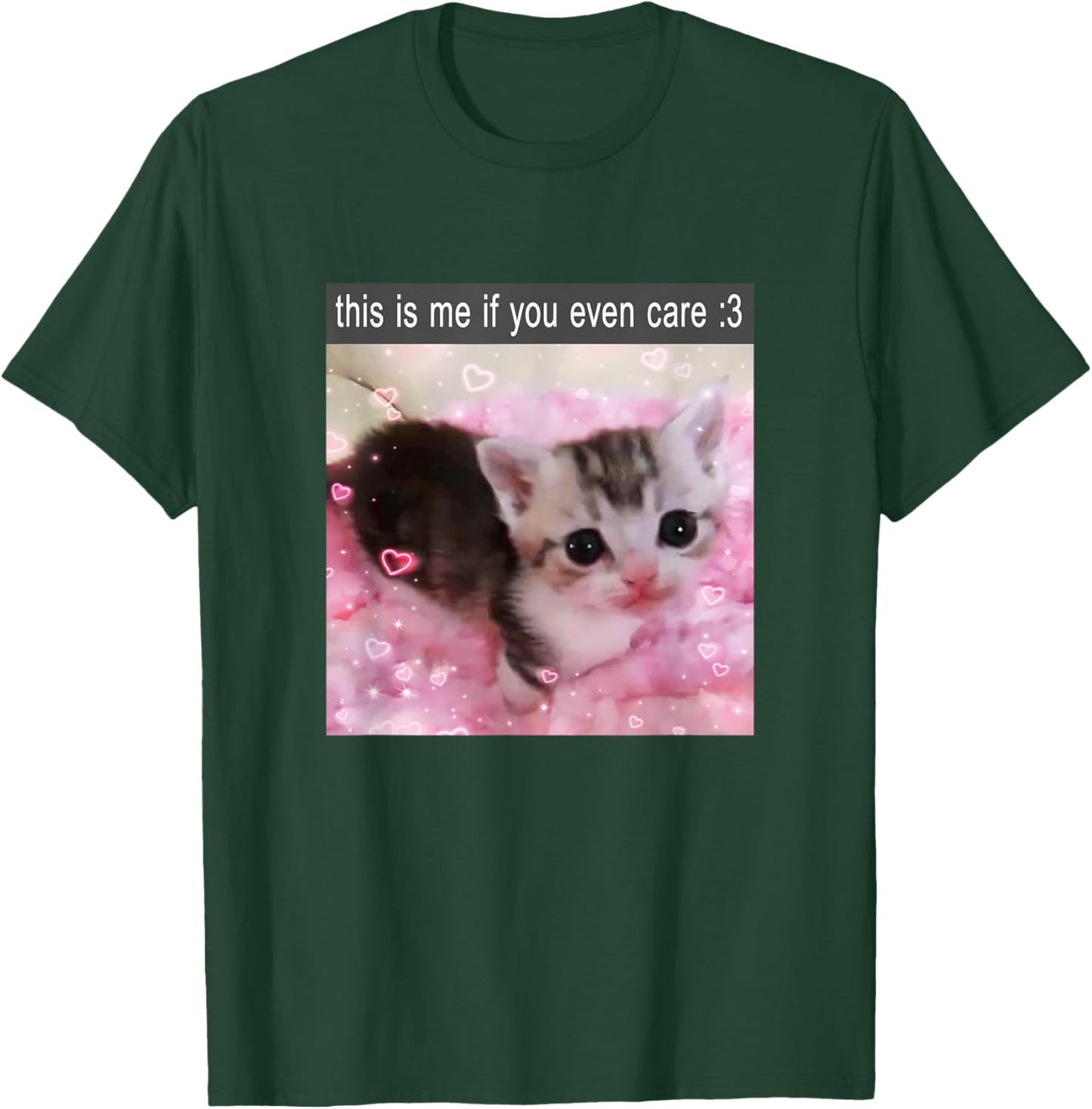 This is Me If You Even Care Cute Silly Cat Meme T-Shirt - T-Shirt | Forest