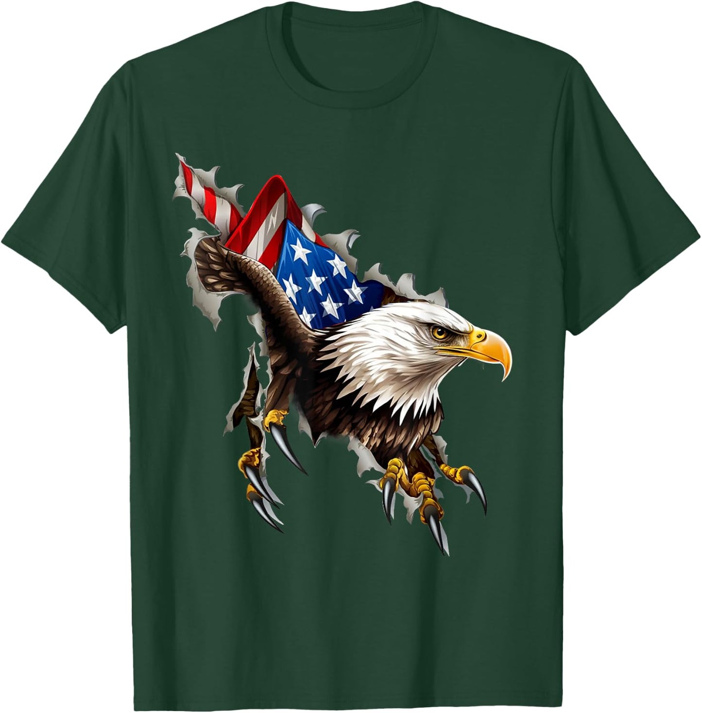 American Bald Eagle USA Flag Shirts 4th of July USA Eagle , black T-Shirt - T-Shirt | Forest