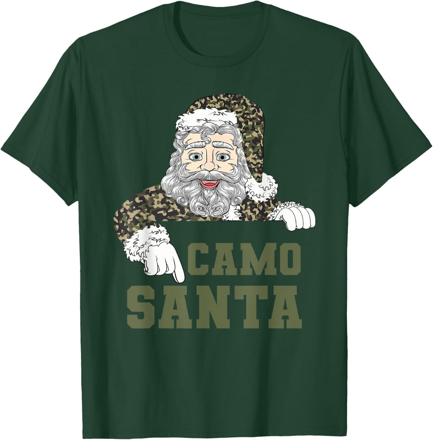 Camoflage Christmas Hunting Santa Camo Military Men Boys T-Shirt - T-Shirt | Forest