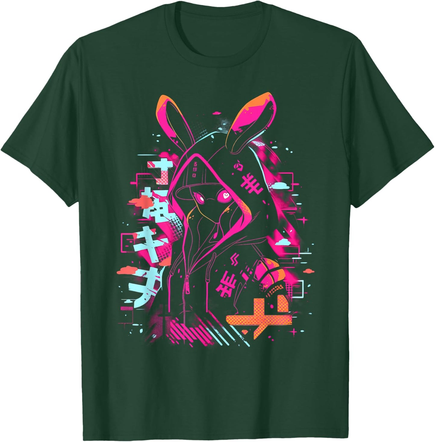 Anime Manga Cyberpunk Aesthetic Techwear Harajuku , black T-Shirt - T-Shirt | Forest