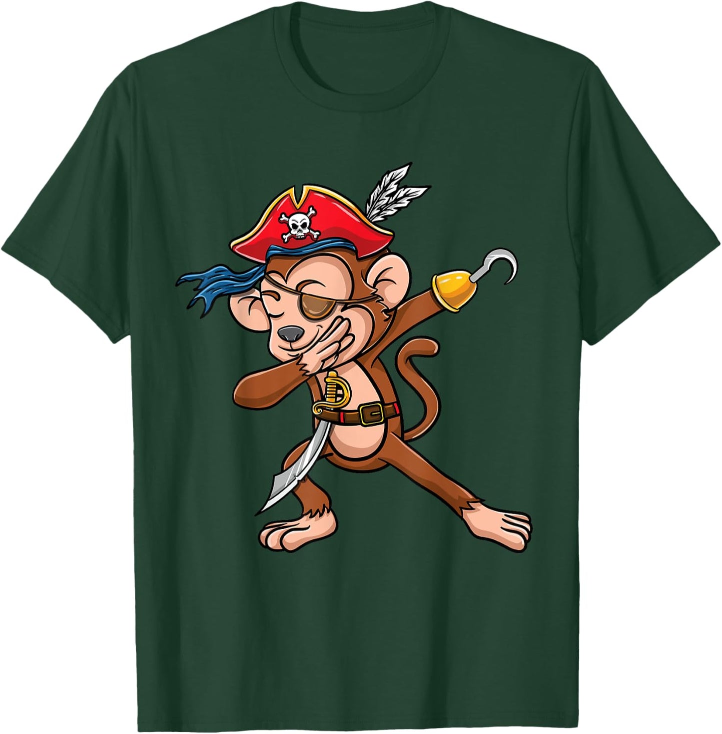 Dabbing Pirate Monkey Halloween T-Shirt - T-Shirt | Forest