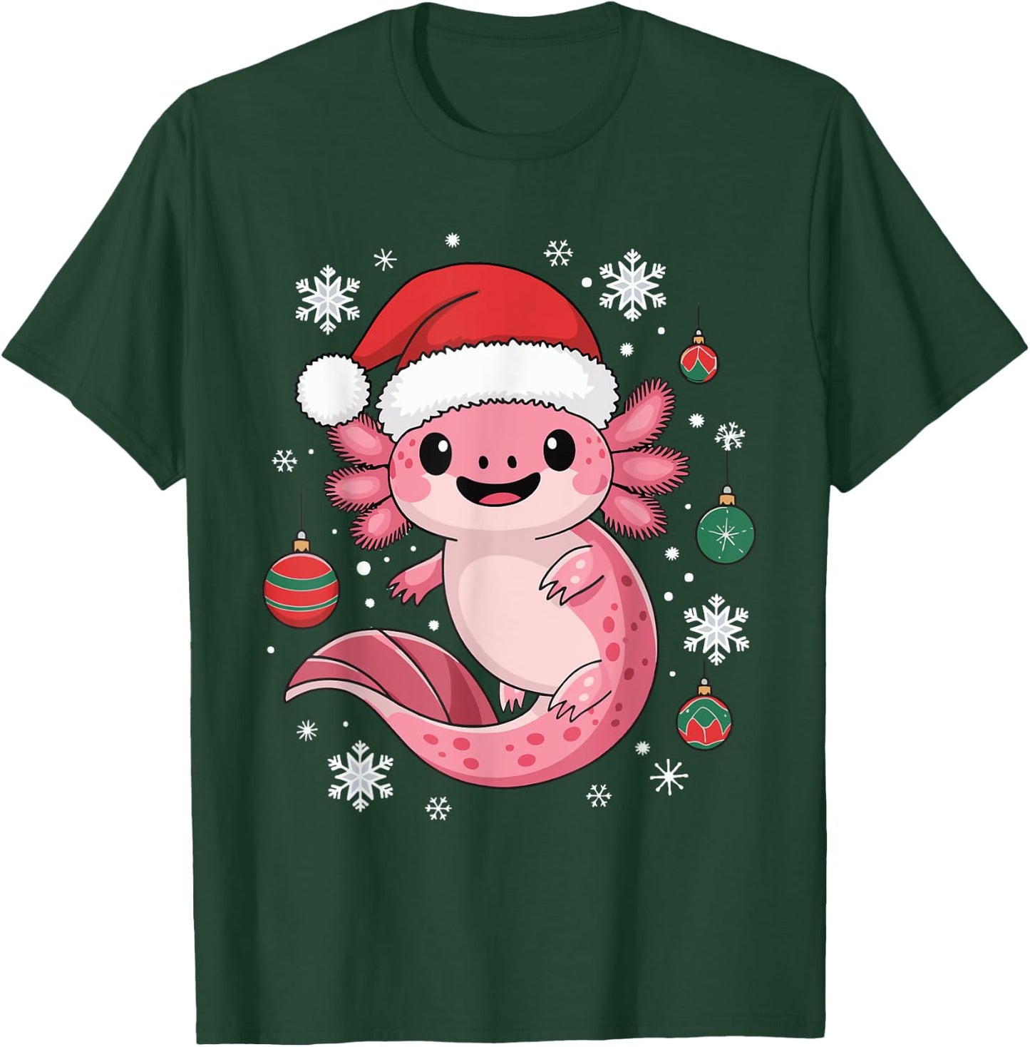 Axolotl Christmas T-Shirt - T-Shirt | Forest