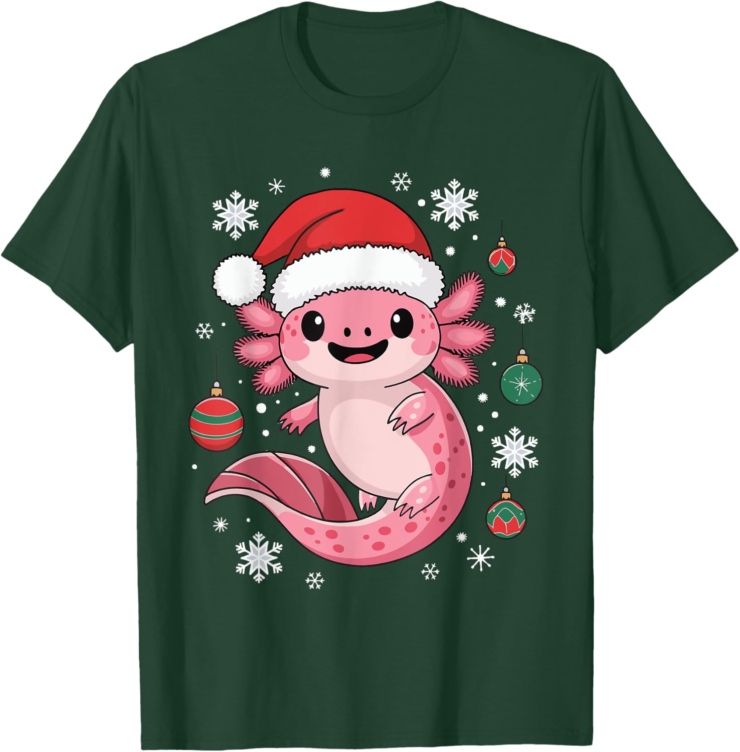 Axolotl Christmas T-Shirt - T-Shirt | Forest