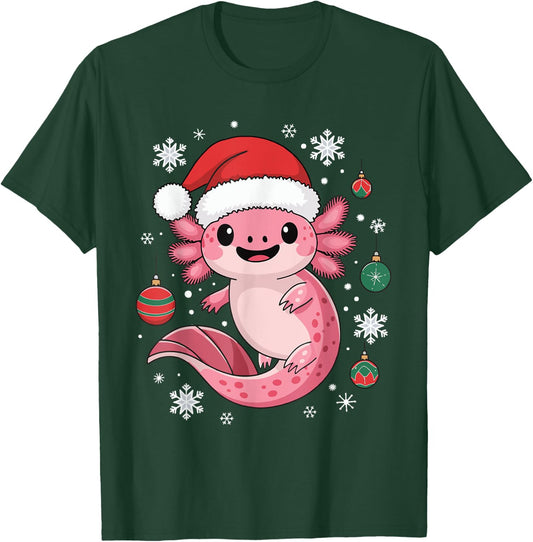 Axolotl Christmas T-Shirt - T-Shirt | Forest