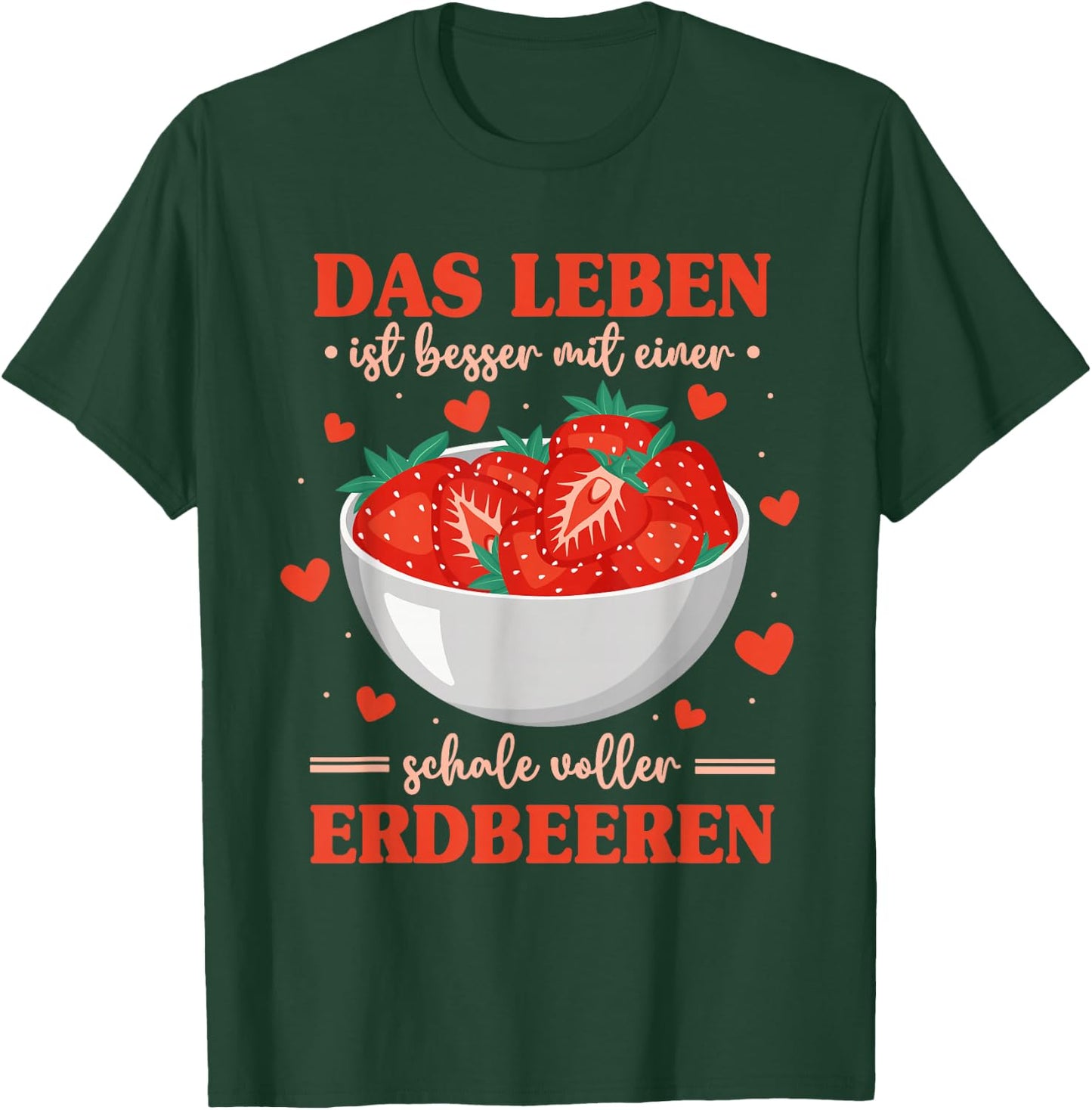 Strawberry Lovers Strawberry Sayings , black T-Shirt - T-Shirt | Forest