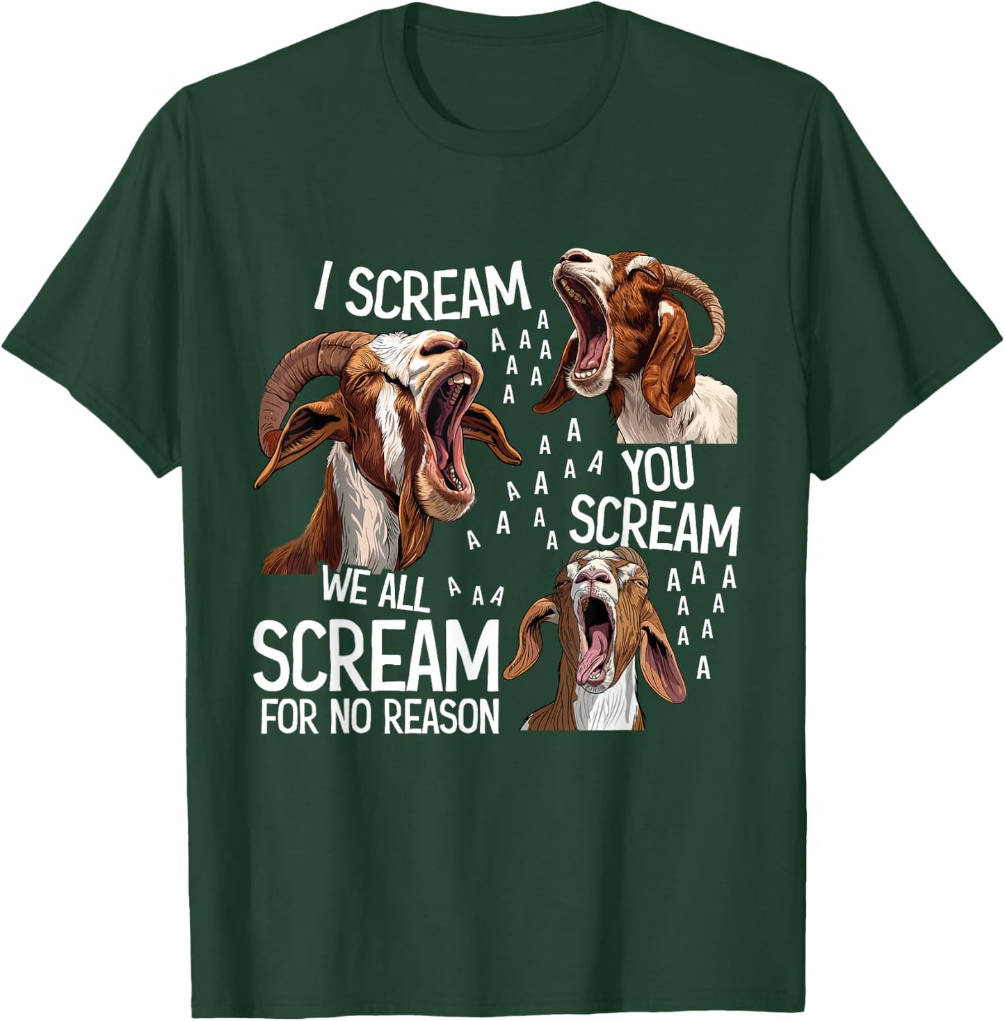 Boer Goat Accessories & Boer Goat Clothing Boer Goat Black -Kids -Adults Classic Fit Short Sleeve Pull On Letter Print Animal-Themed Design T-Shirt - T-Shirt | Forest