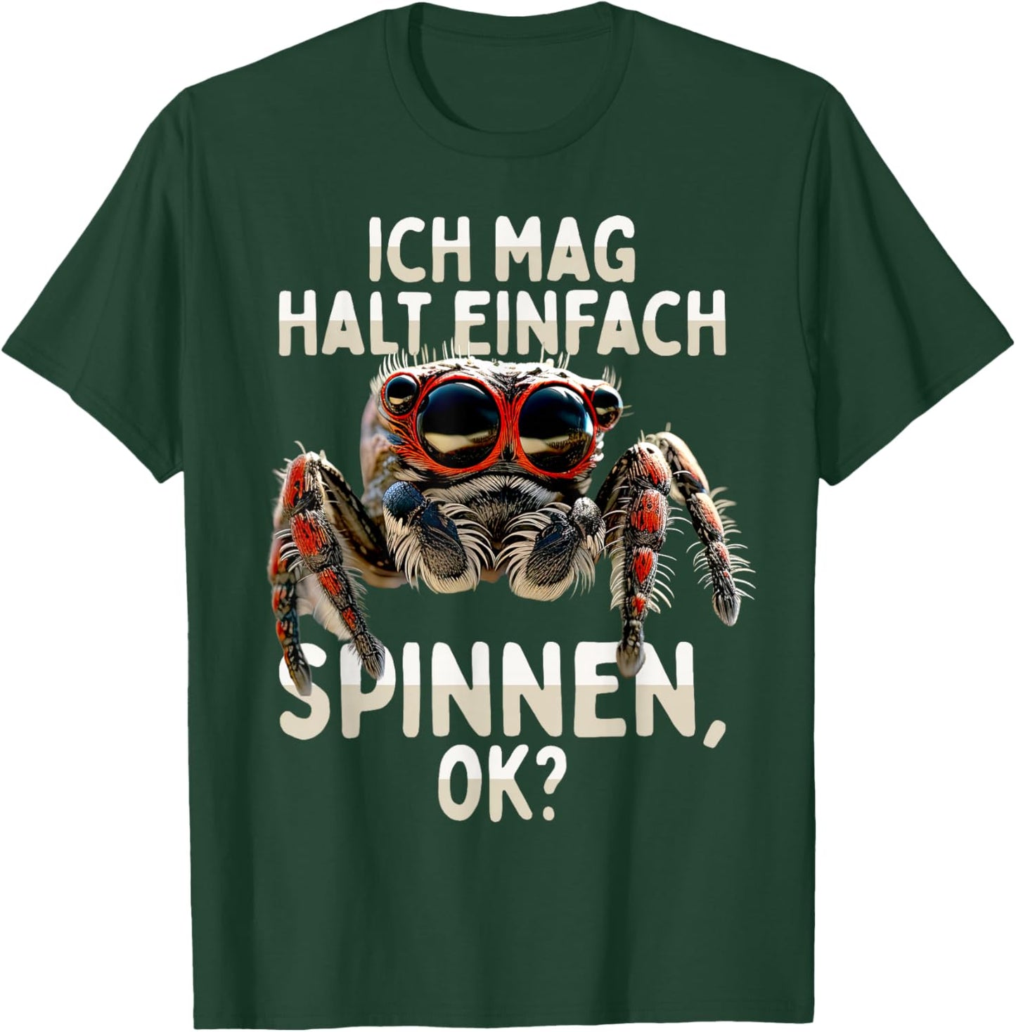 Spider Phidippus Regius Springspinne Ich Mag Halt Spinnen , black T-Shirt - T-Shirt | Forest