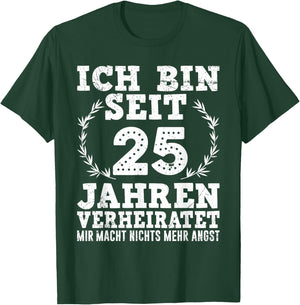 25 Jahre verheiratet Silberhochzeit T-Shirt - T-Shirt | Forest