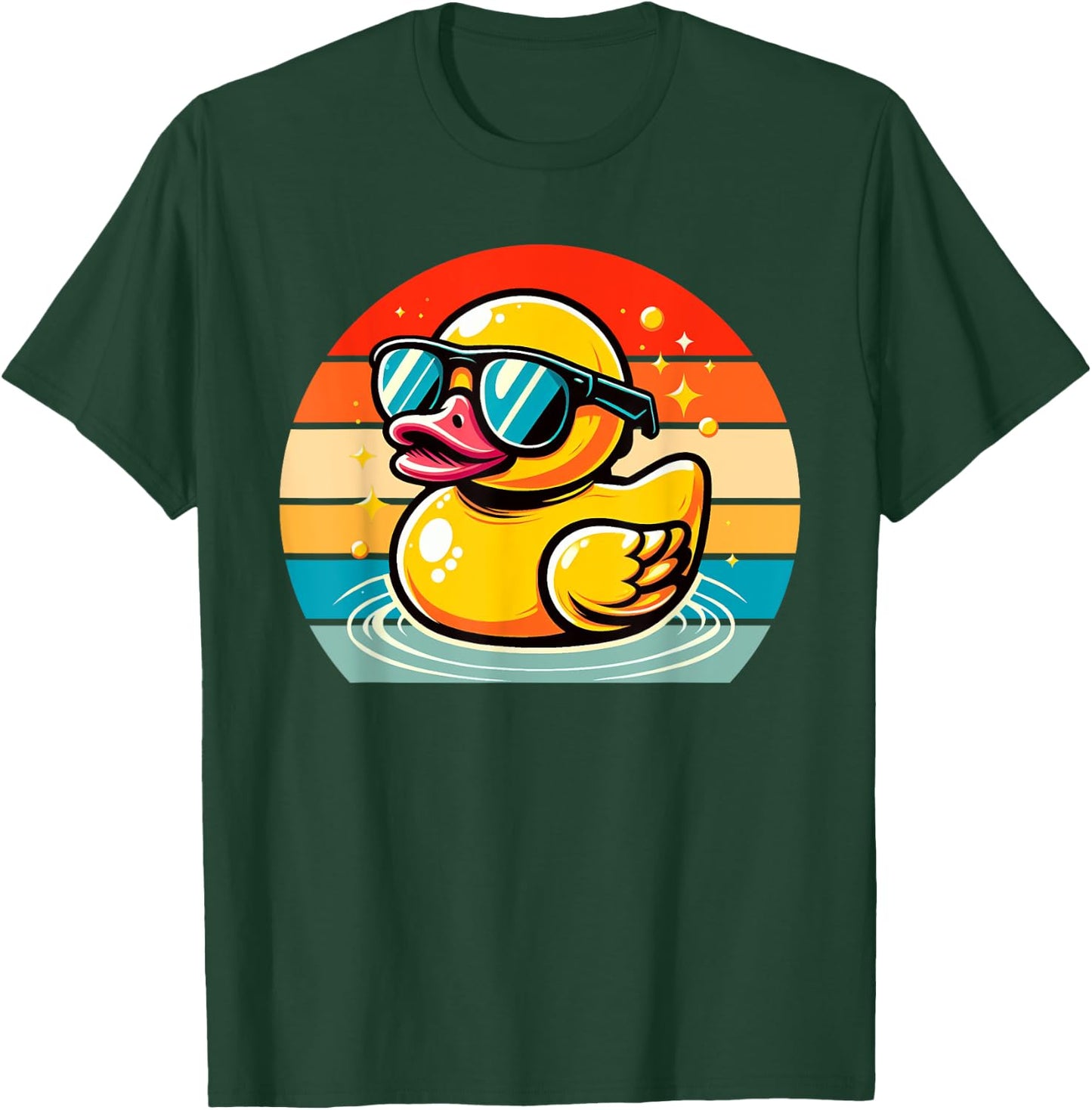 Vintage Duck Gifts Cool Rubber Duck With Sunglasses Duck T-Shirt - T-Shirt | Forest