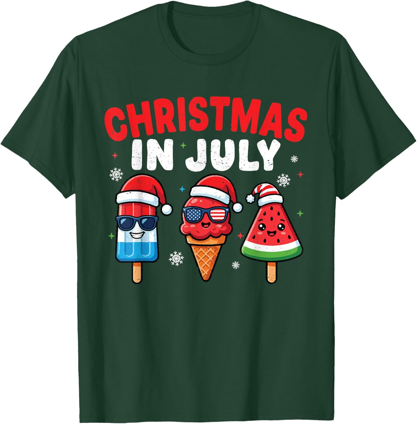 Popsicles Ice Cream Christmas in July Women Toddler Boy Kids T-Shirt - T-Shirt | Forest