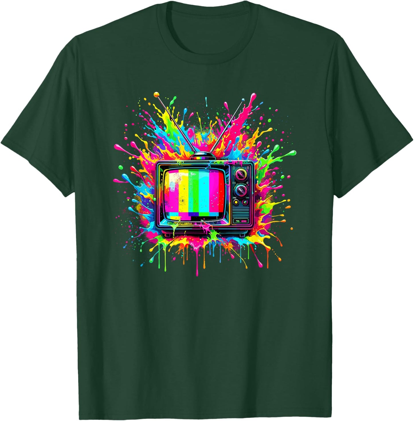 Splash Art Television Vintage TV Retro 70s 80s T-Shirt - T-Shirt | Forest