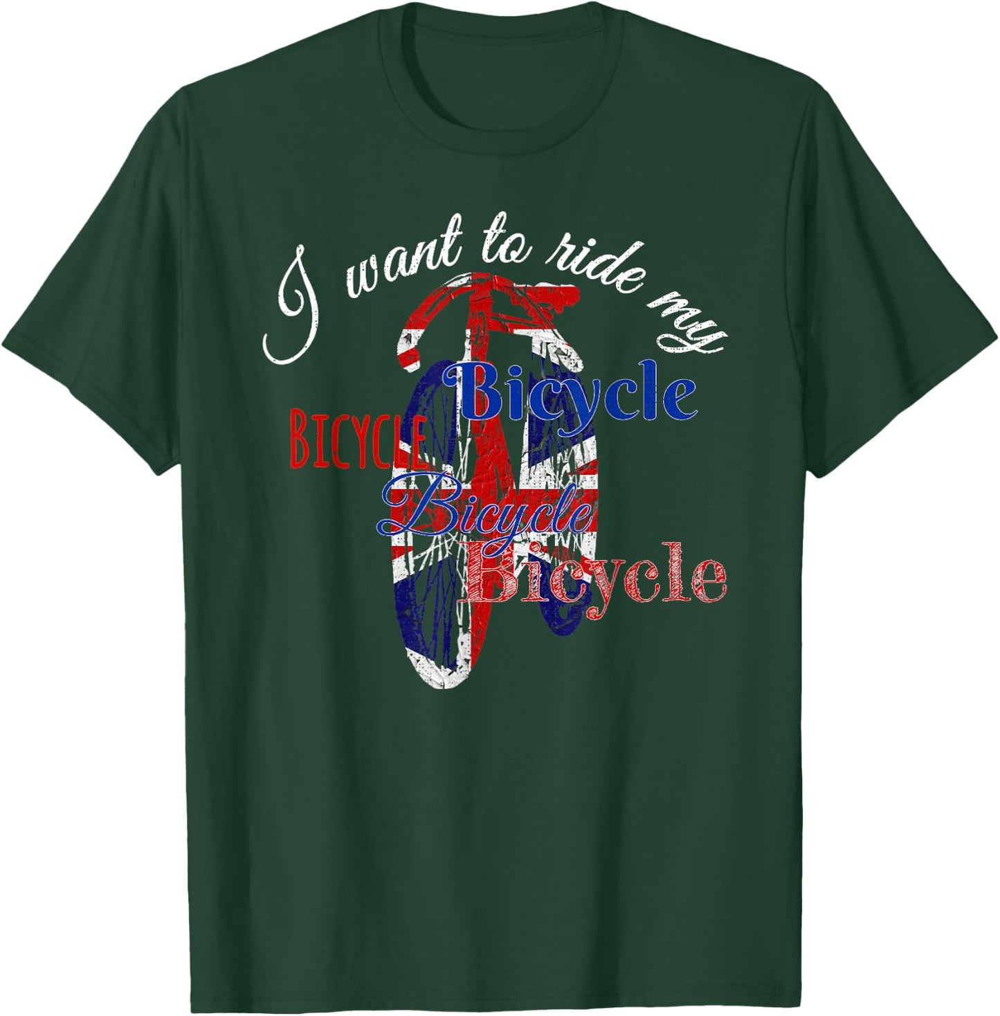 I want to ride my Bicycle, Bicycle Bicycle Queen Pride T-Shirt - T-Shirt | Forest