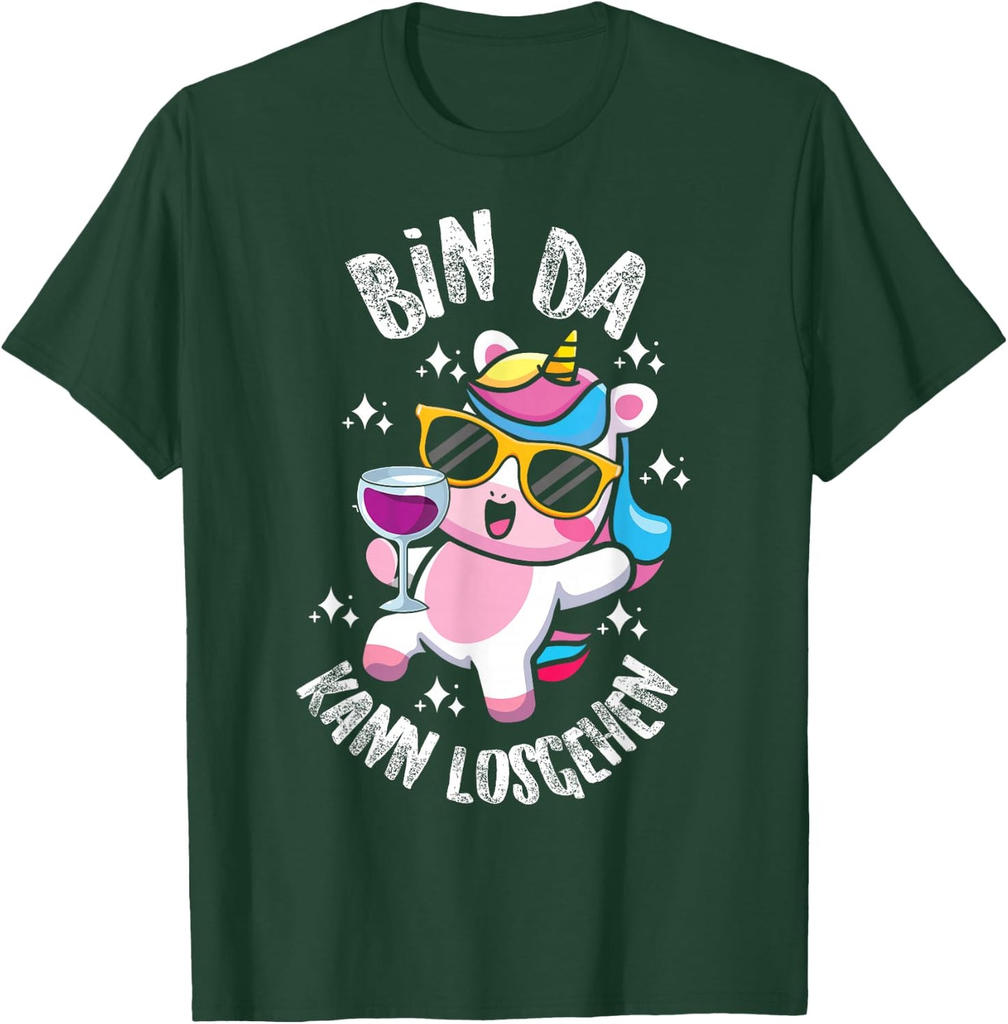 Bin Da Kann Losgehen Funny Cute Unicorn Girls Ladies Women's , black T-Shirt - T-Shirt | Forest