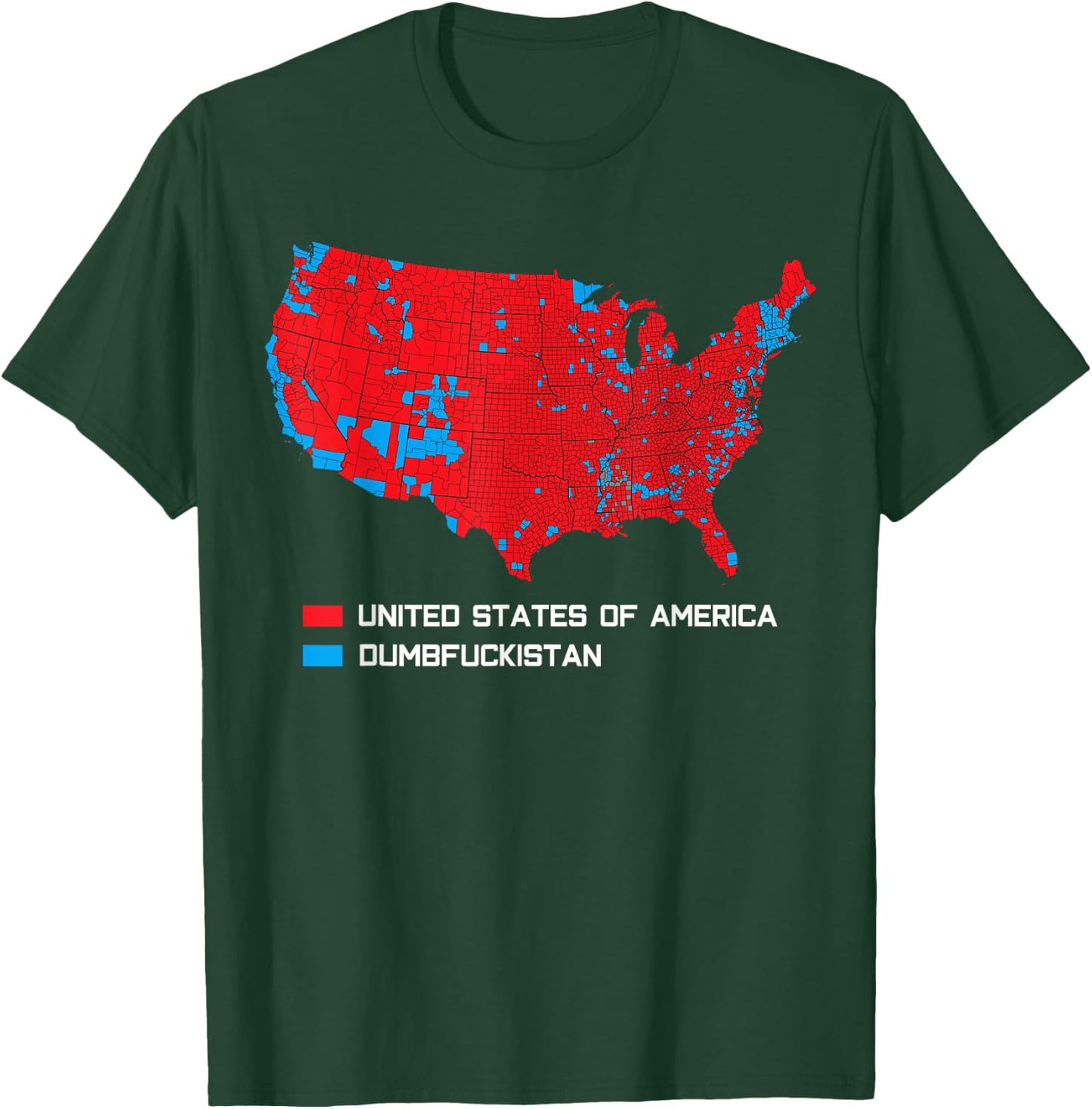Election Map 2024 United States of America Dumbfuckistan T-Shirt - T-Shirt | Forest