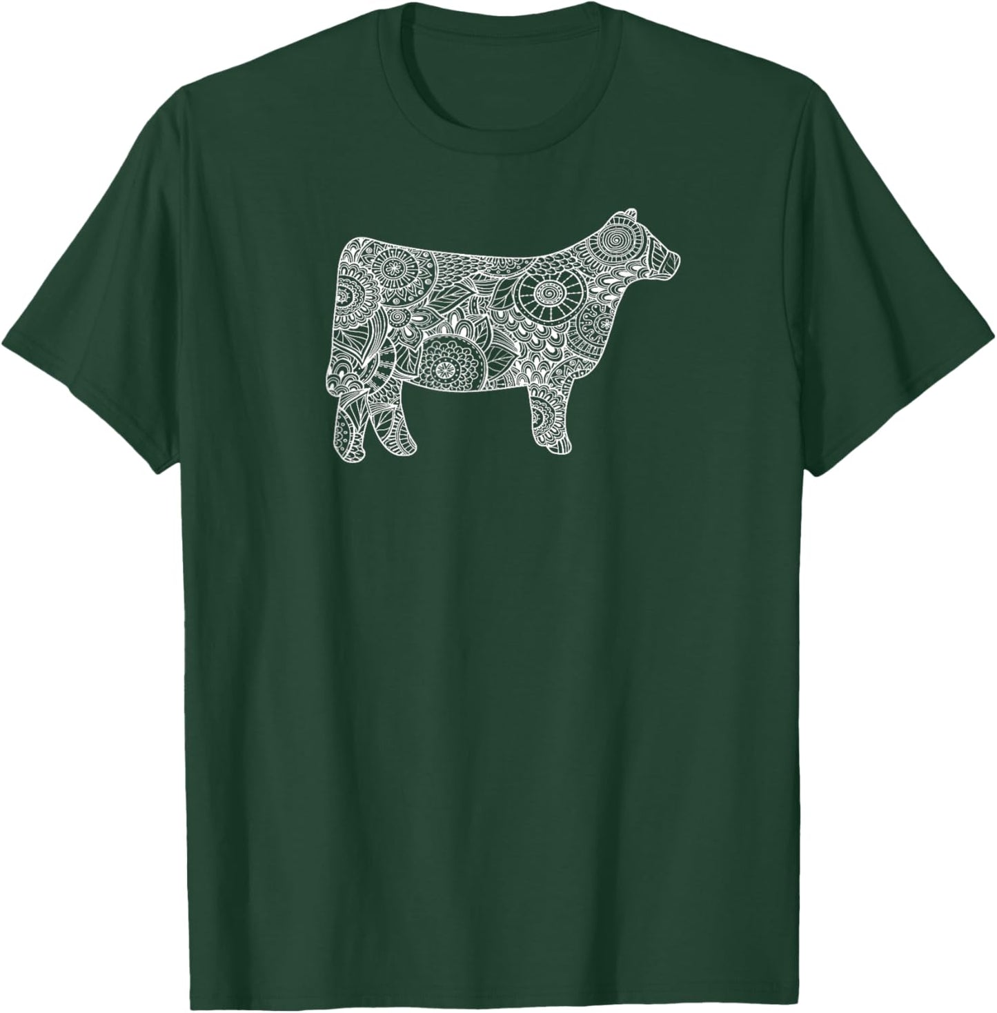 Cow Mandala Shirt - Trendy for Cattle Beef Livestock Show T-Shirt - T-Shirt | Forest