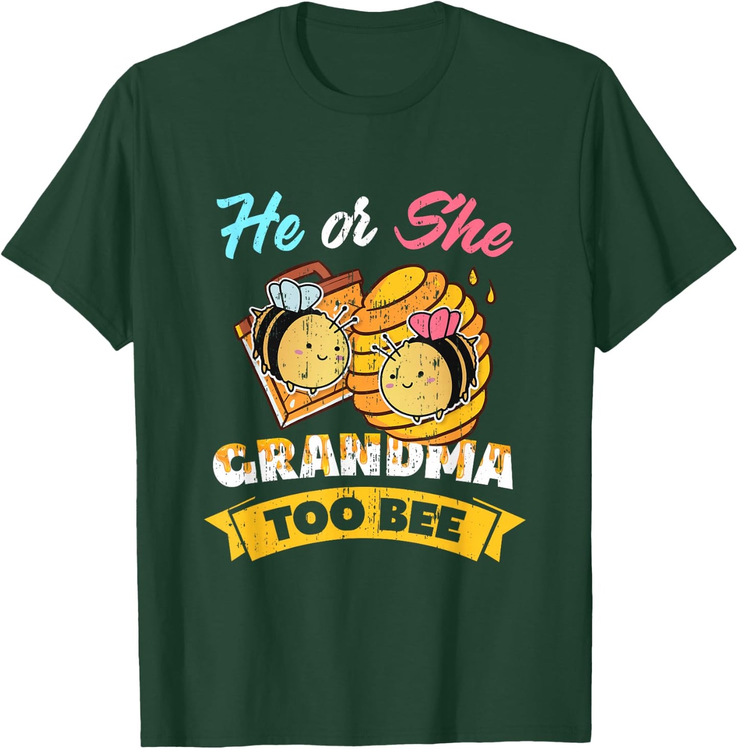 Gender Reveal Party He Or She Grandma To Bee T-Shirt - T-Shirt | Forest