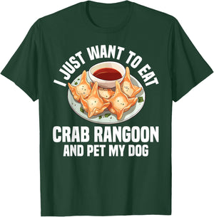 Crab Rangoon Clothes & Crab Rangoon Clothing -Adults, -Kids Crab Rangoon Food Lover Chinese Accessories Black Small Classic Fit Short Sleeve T-Shirt - T-Shirt | Forest