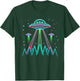 UFO Abduction Line Art Moon Day Alien Spaceship Sci-fi T-Shirt - T-Shirt | Forest