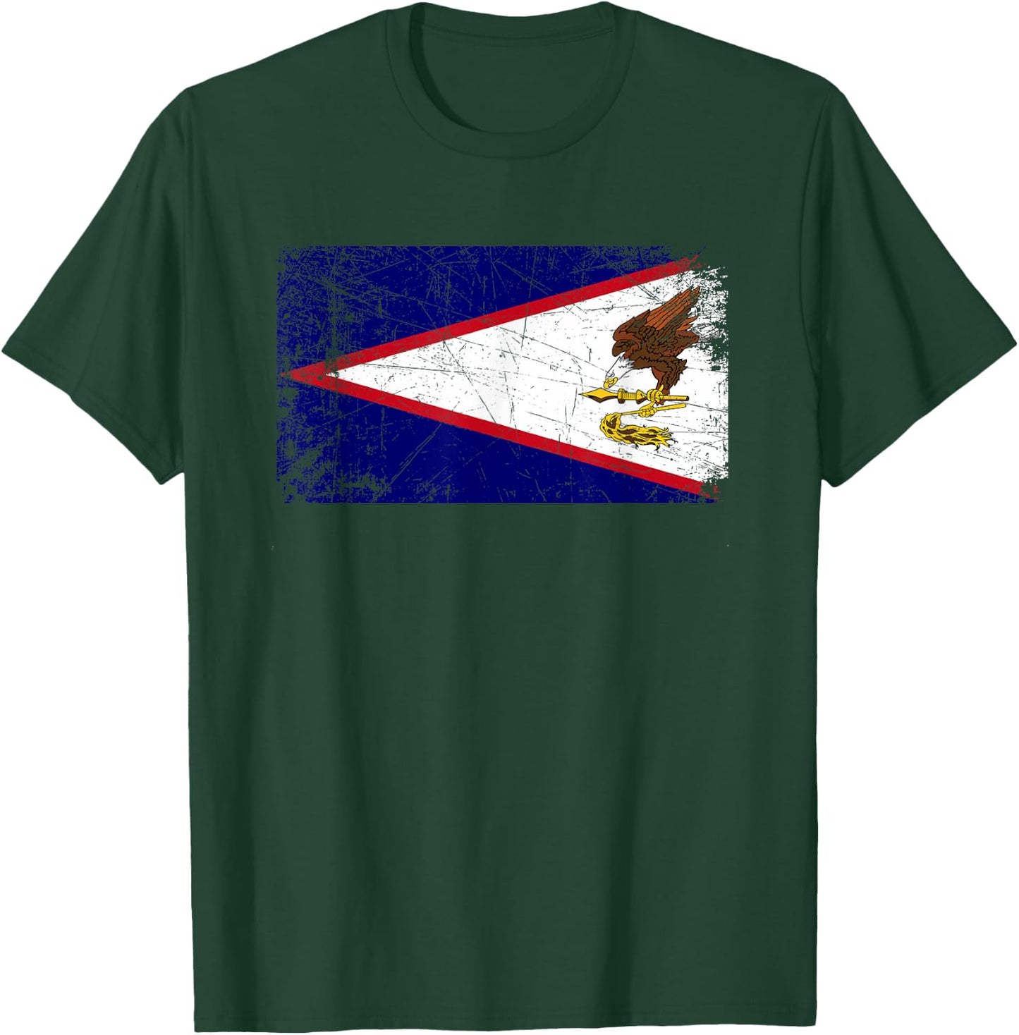 Vintage Made In AMERICAN SAMOA SAMOAN Flag Gift T-Shirt - T-Shirt | Forest