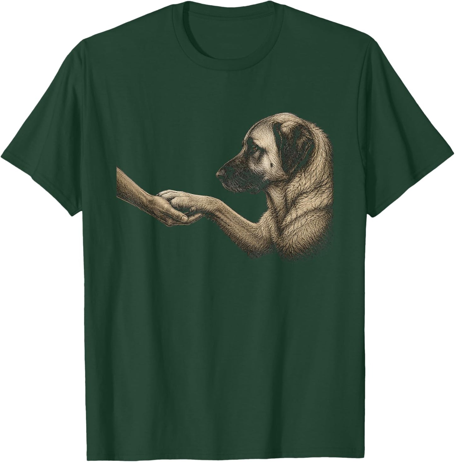 Anatolian Shepherd Dog Lover Paw Artwork Design T-Shirt - T-Shirt | Forest