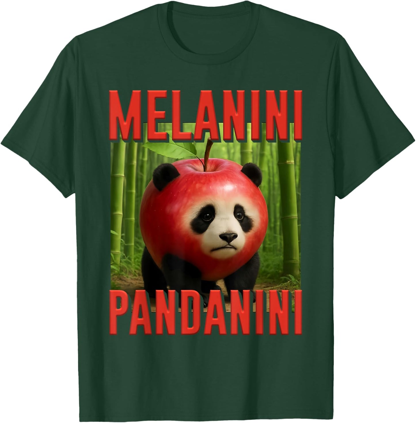Melanini Pandanini AI Monster Italian Brainrot Kids Boys T-Shirt - T-Shirt | Forest